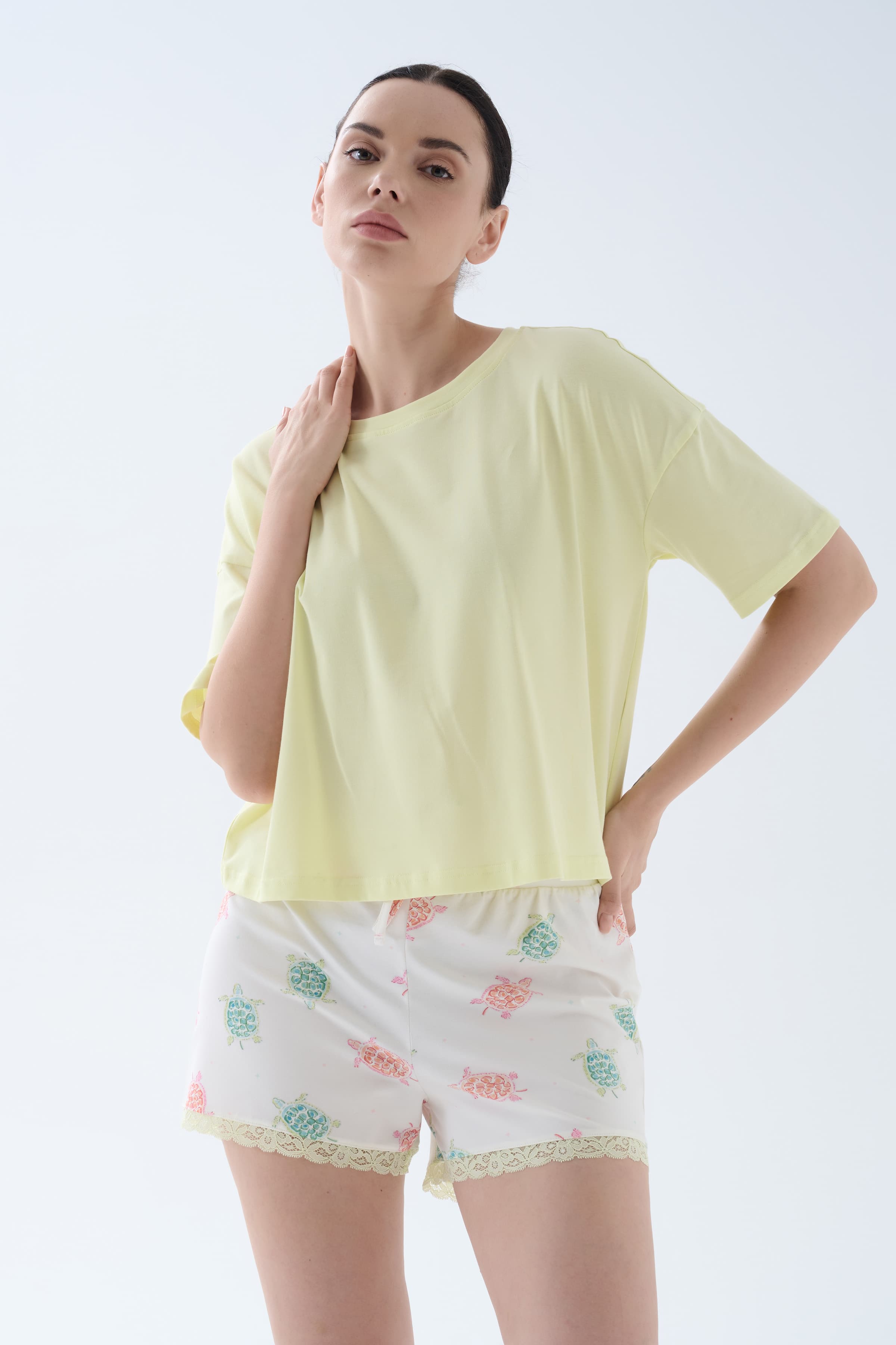 Women's Yellow Cotton Pajama Top — view 2