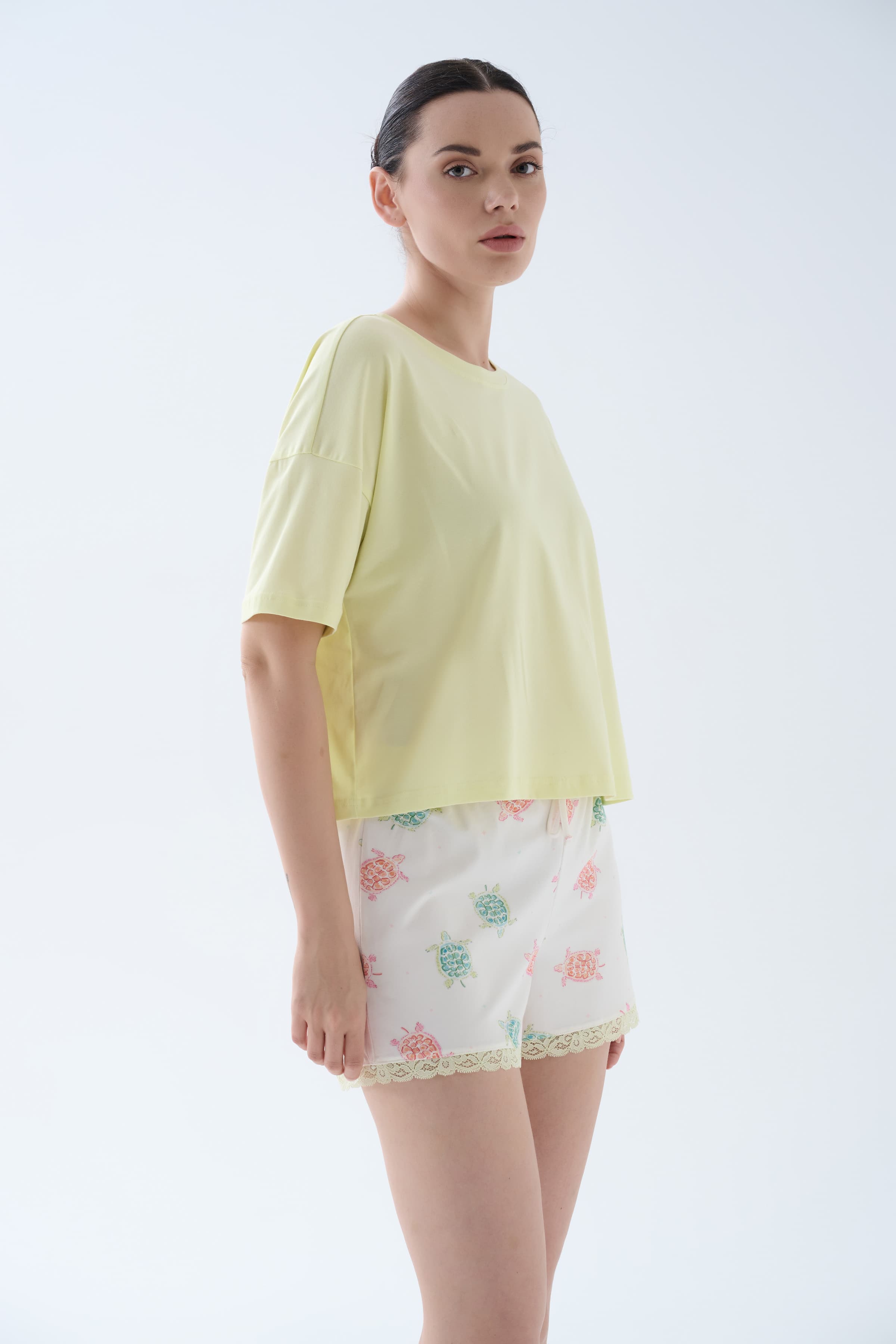 Women's Yellow Cotton Pajama Top — view 3