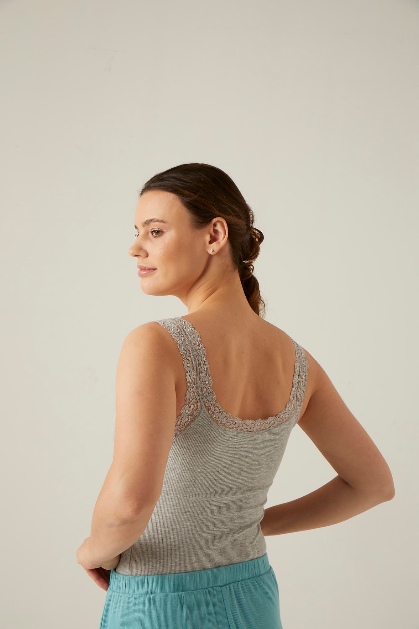 Women's Grey Viscose Camisole — view 2