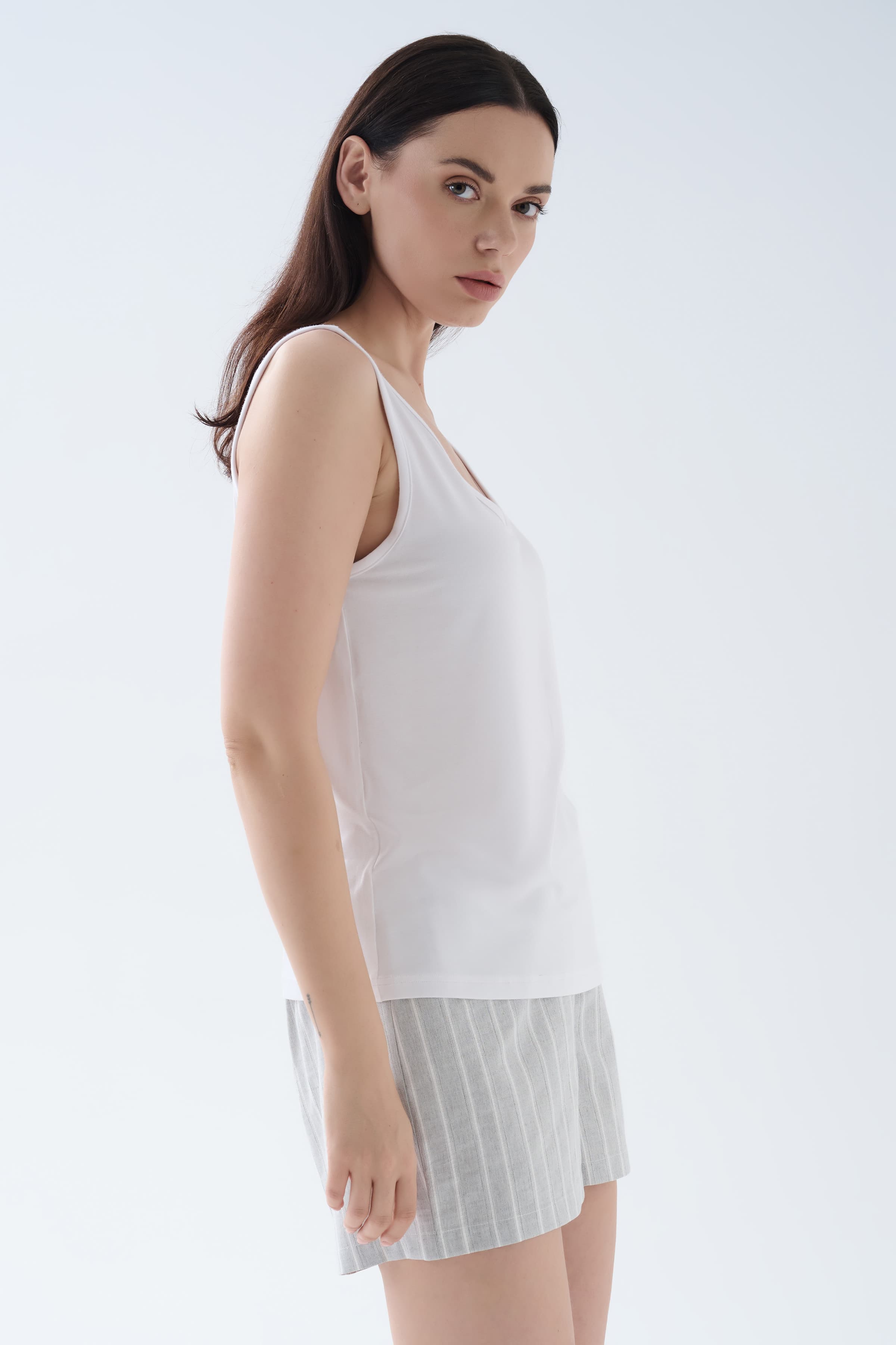 Women's White Viscose Camisole — view 4
