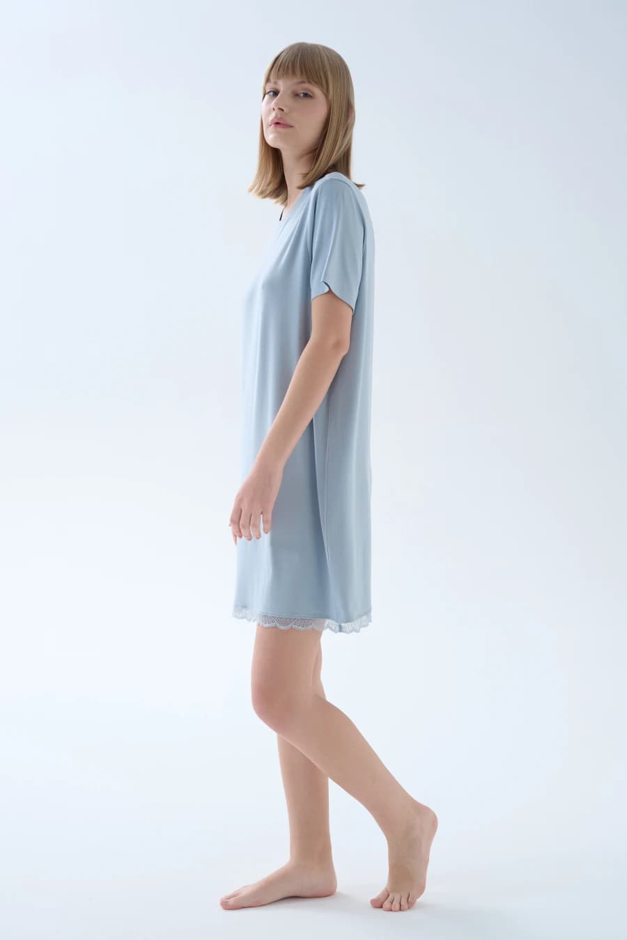 Women's Blue Viscose Nightgown — view 2