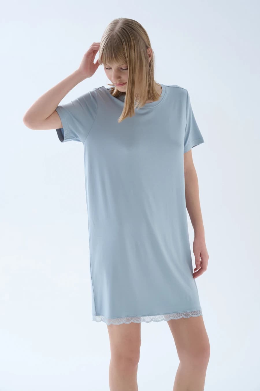 Women's Blue Viscose Nightgown — view 3