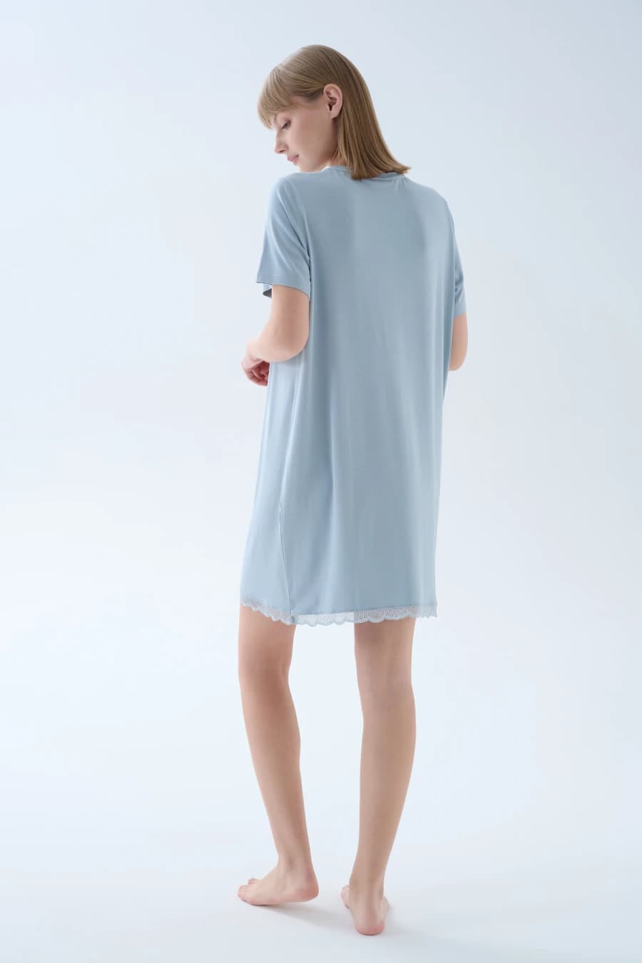 Women's Blue Viscose Nightgown — view 4