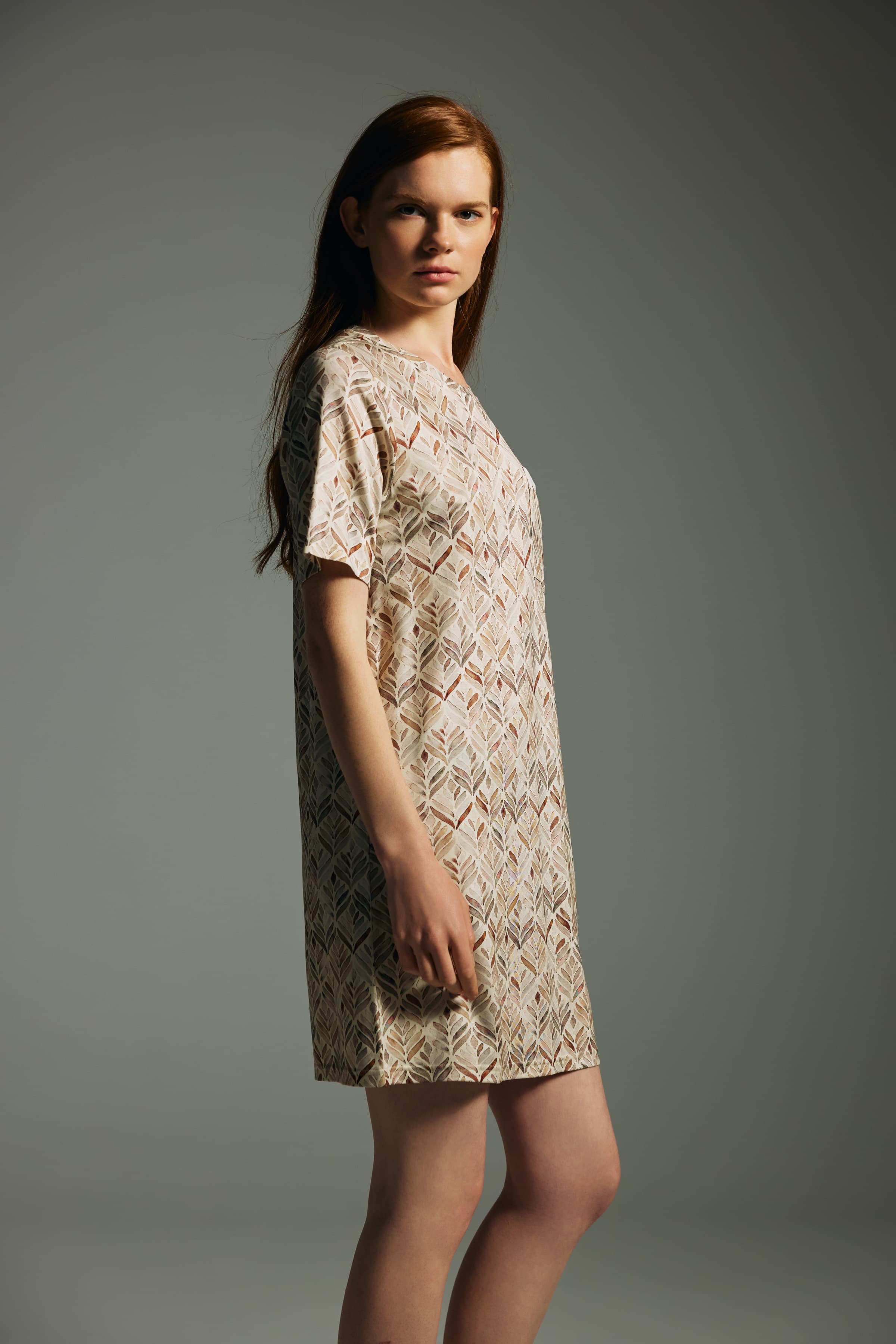Women's Brown Printed Viscose Nightgown — view 2