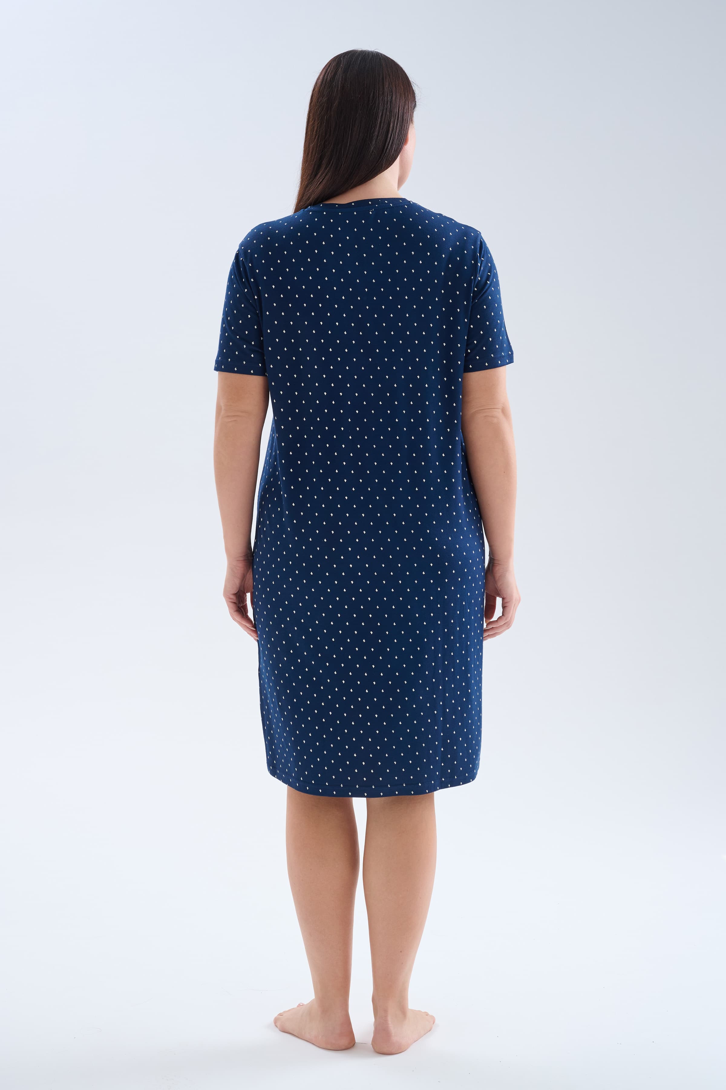 Women's Ecru Printed Viscose Nightgown — view 4