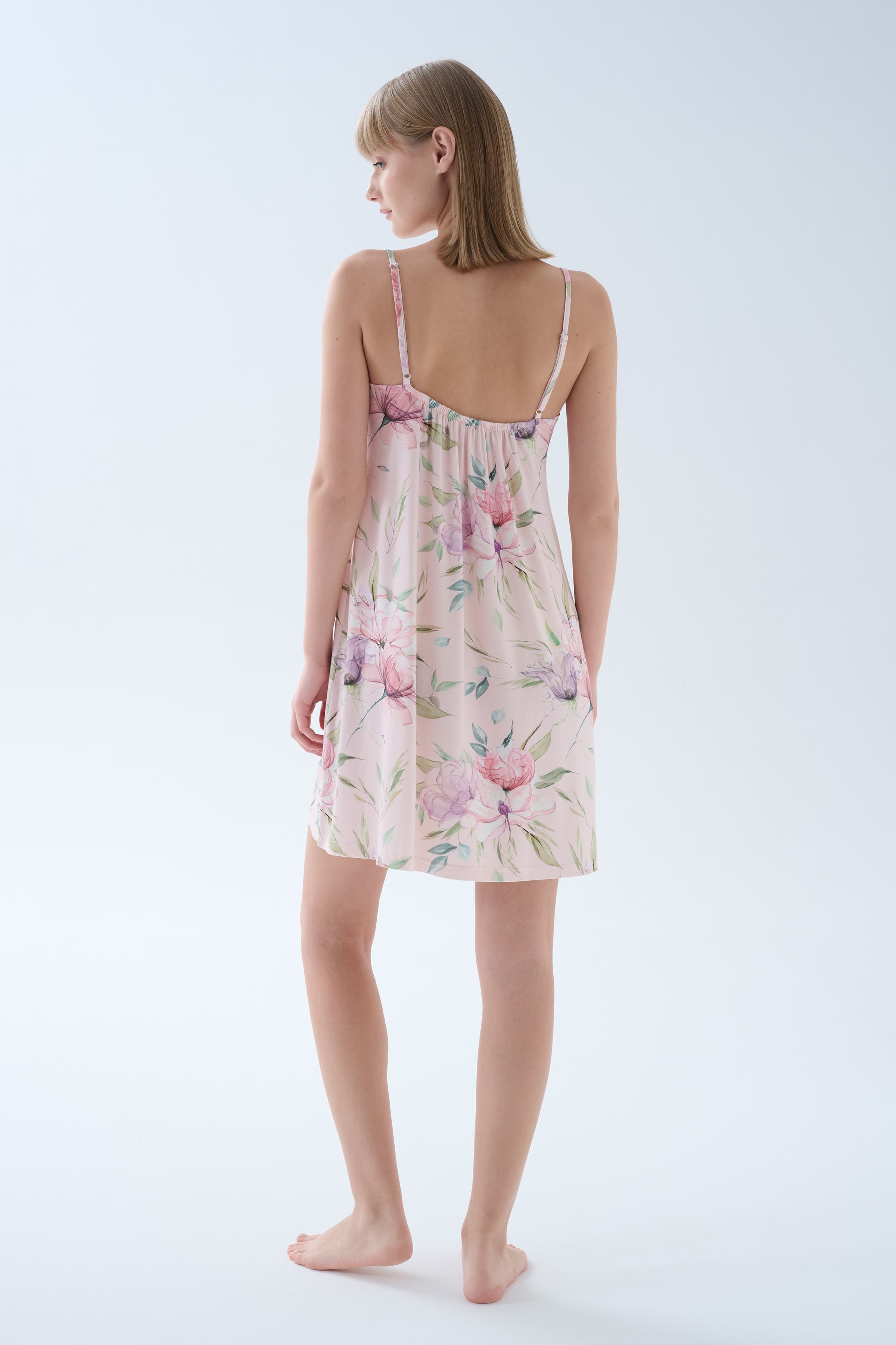 Women's Neutral Floral Viscose Nightgown — view 4