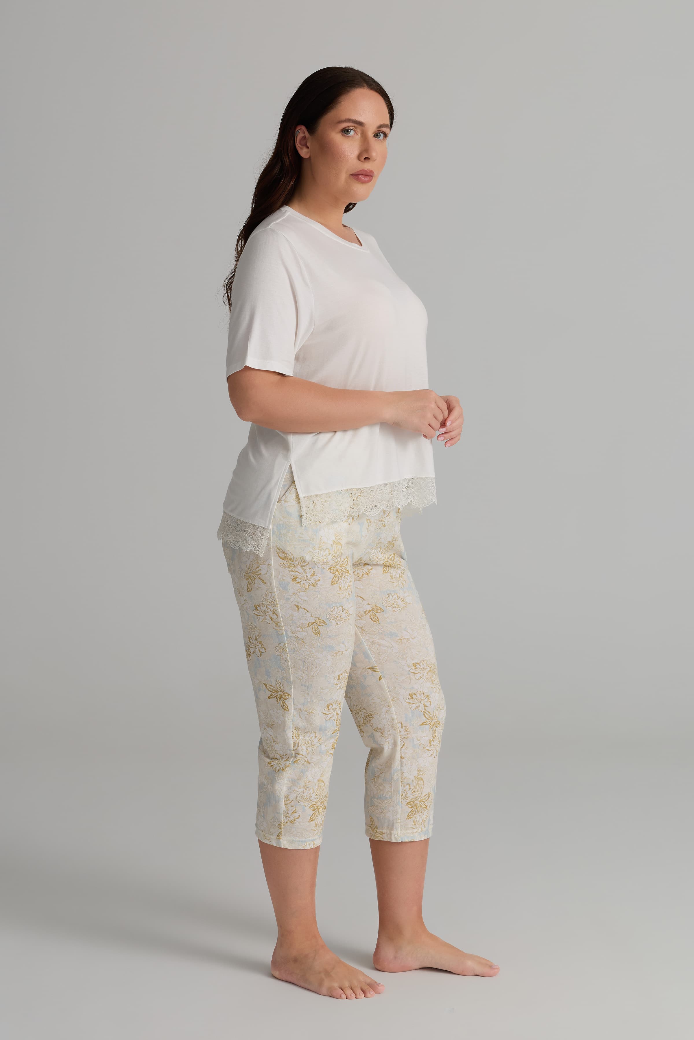 Women's Ecru Viscose Pajama Set — view 3