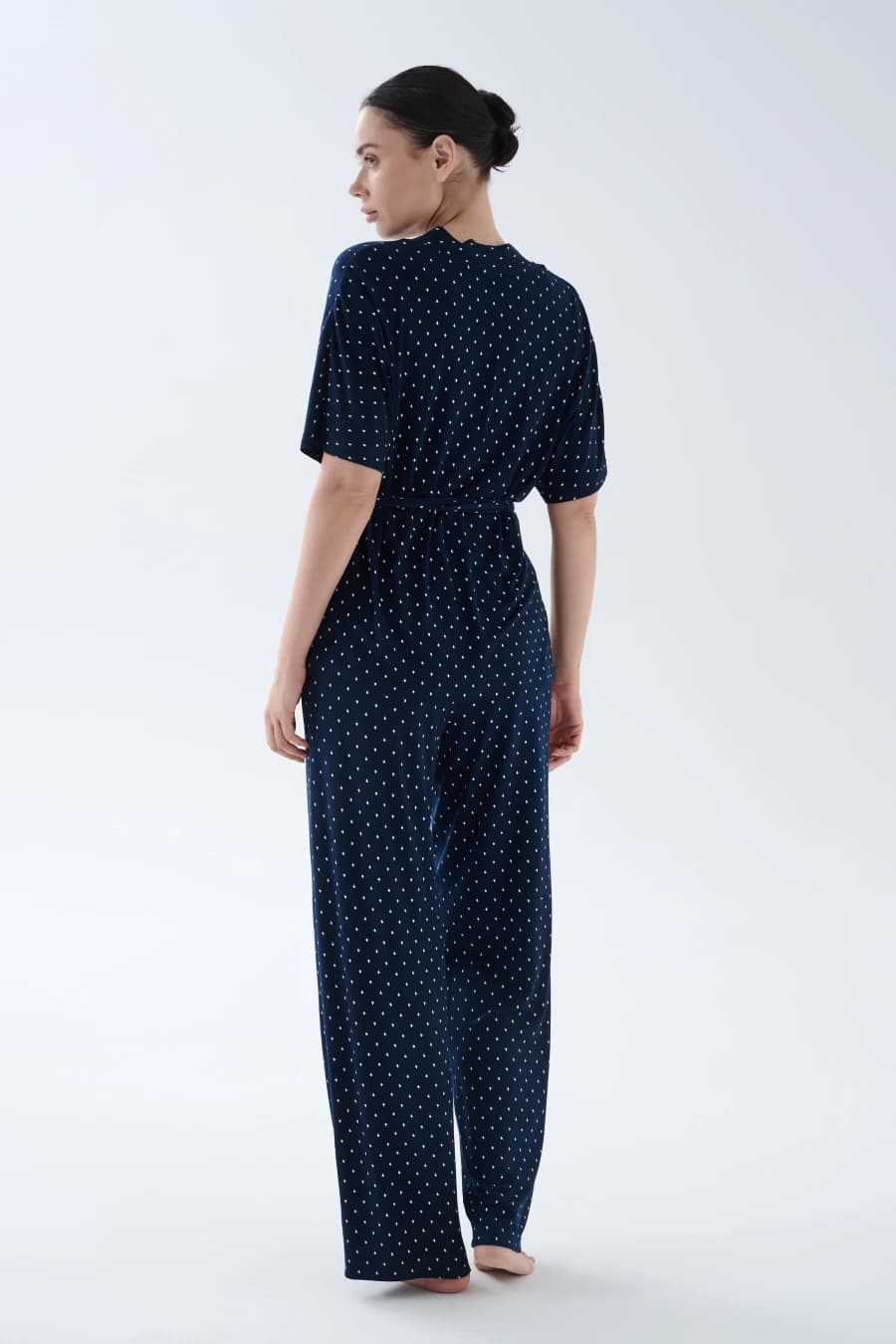 Women's Ecru Printed Viscose Pajama Set — view 4