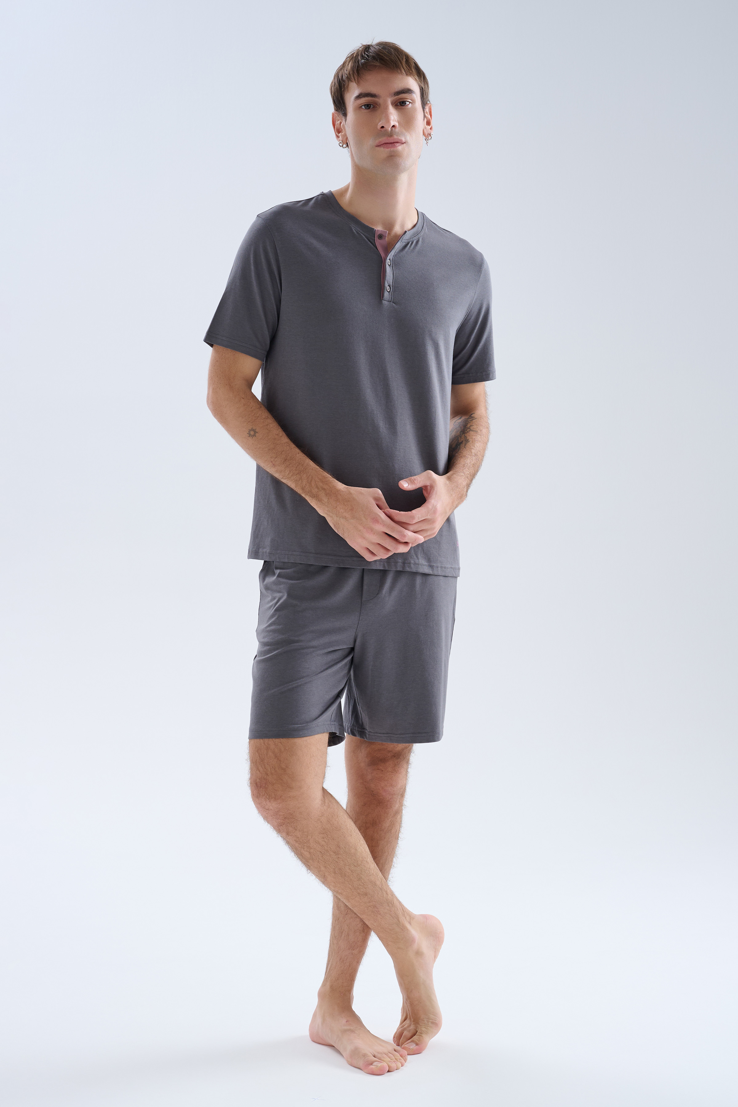 Men's Grey Modal Pajama Set — view 1