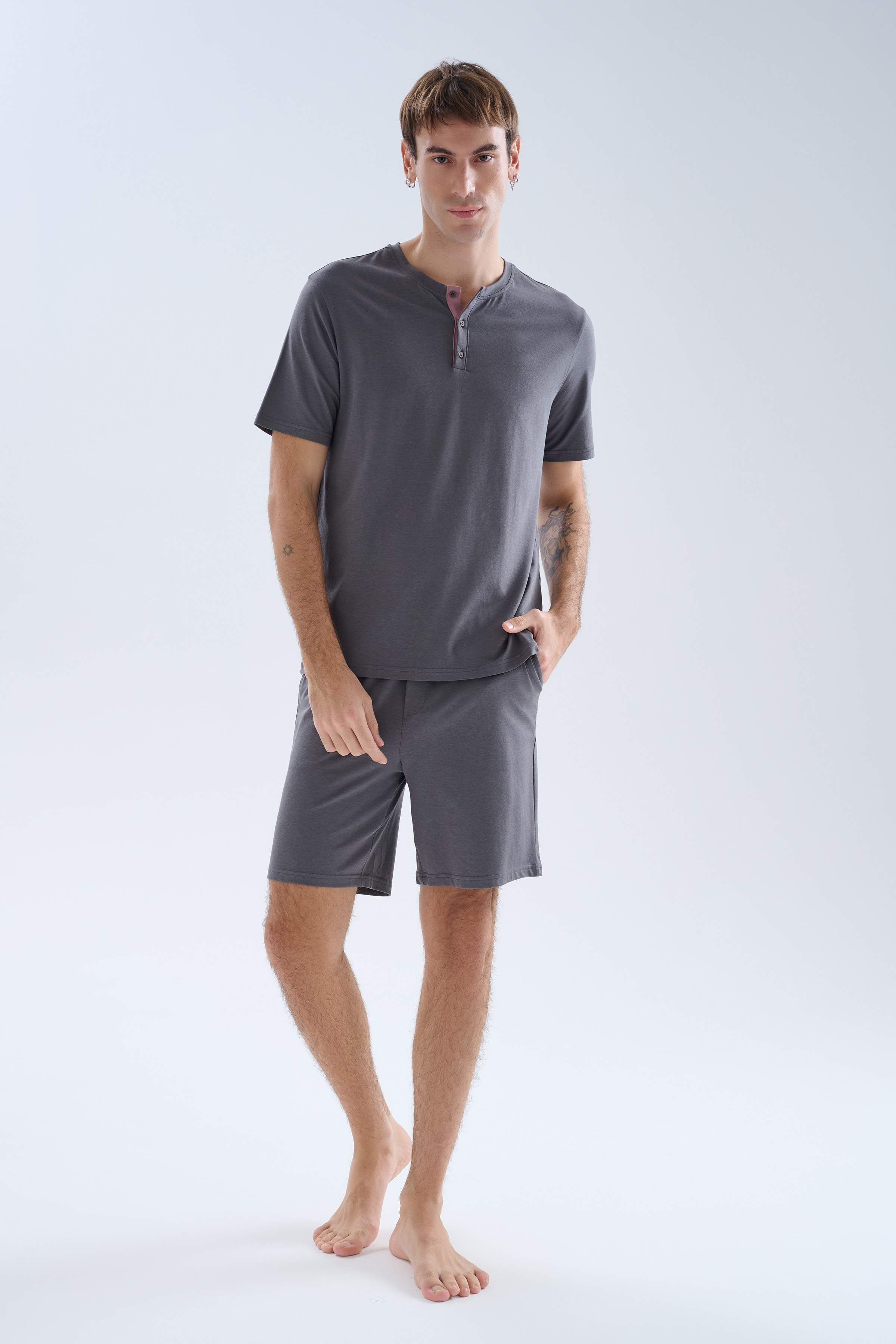 Men's Grey Modal Pajama Set — view 2