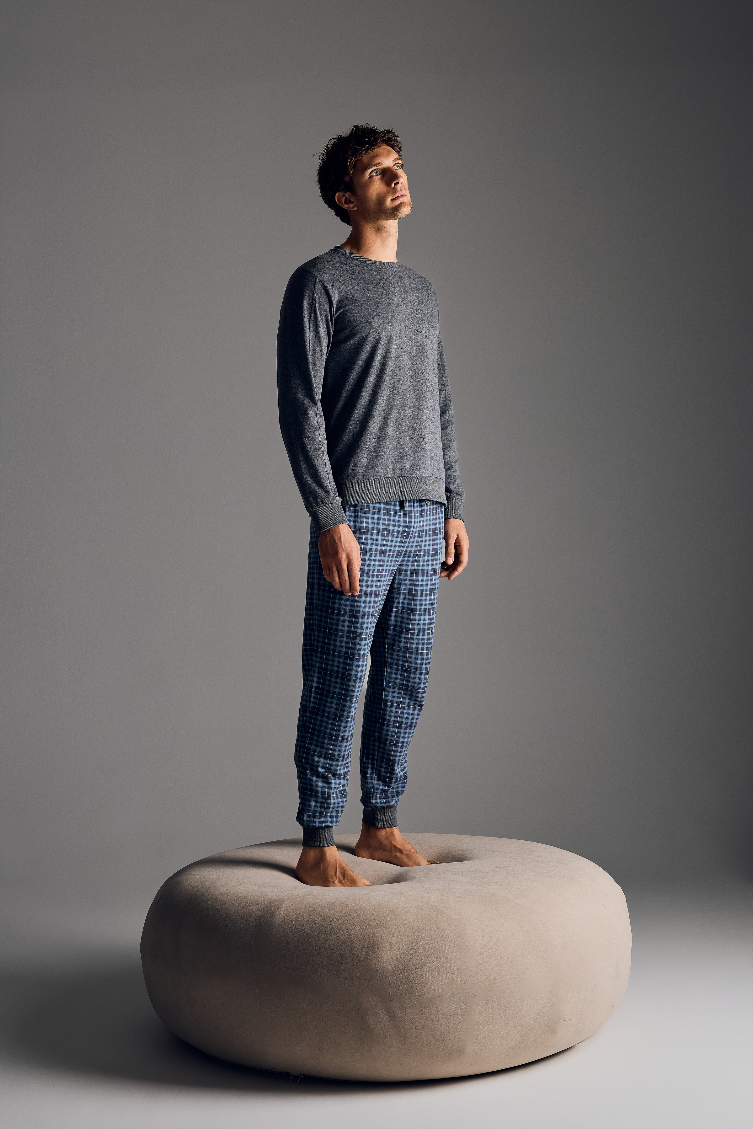 Men's Neutral Cotton Pajama Set — view 1