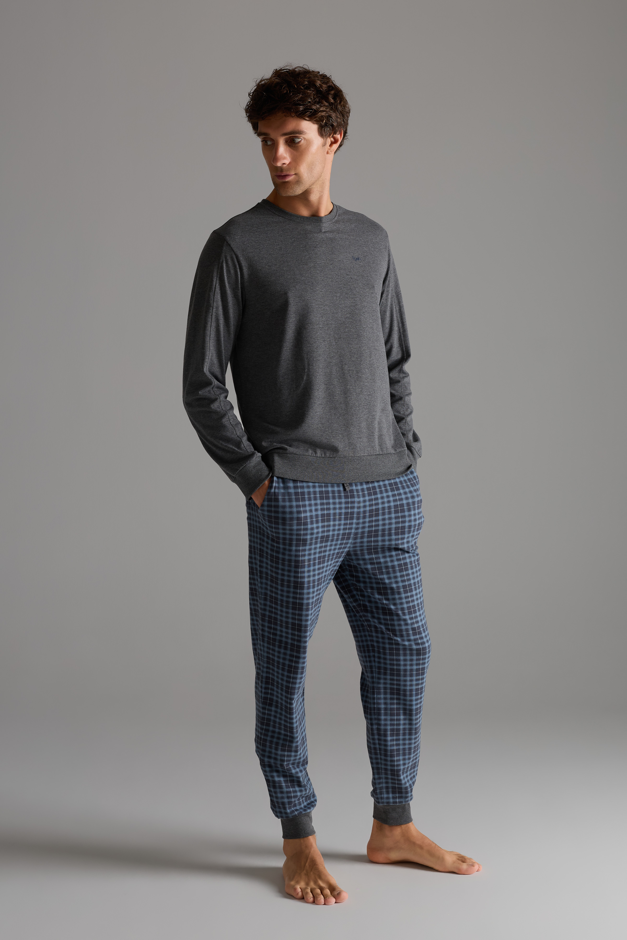 Men's Neutral Cotton Pajama Set — view 2