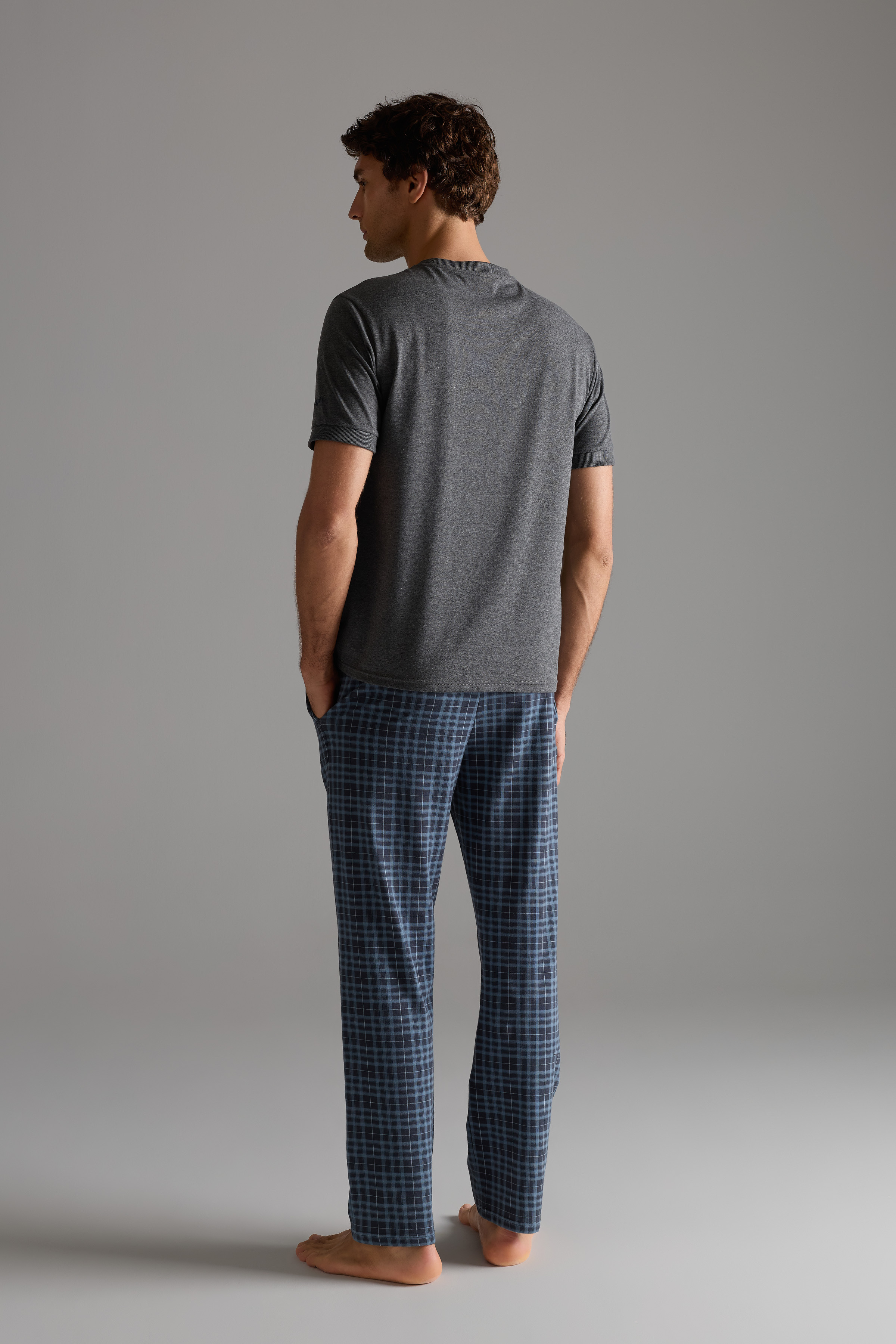Men's Neutral Cotton Pajama Set — view 4