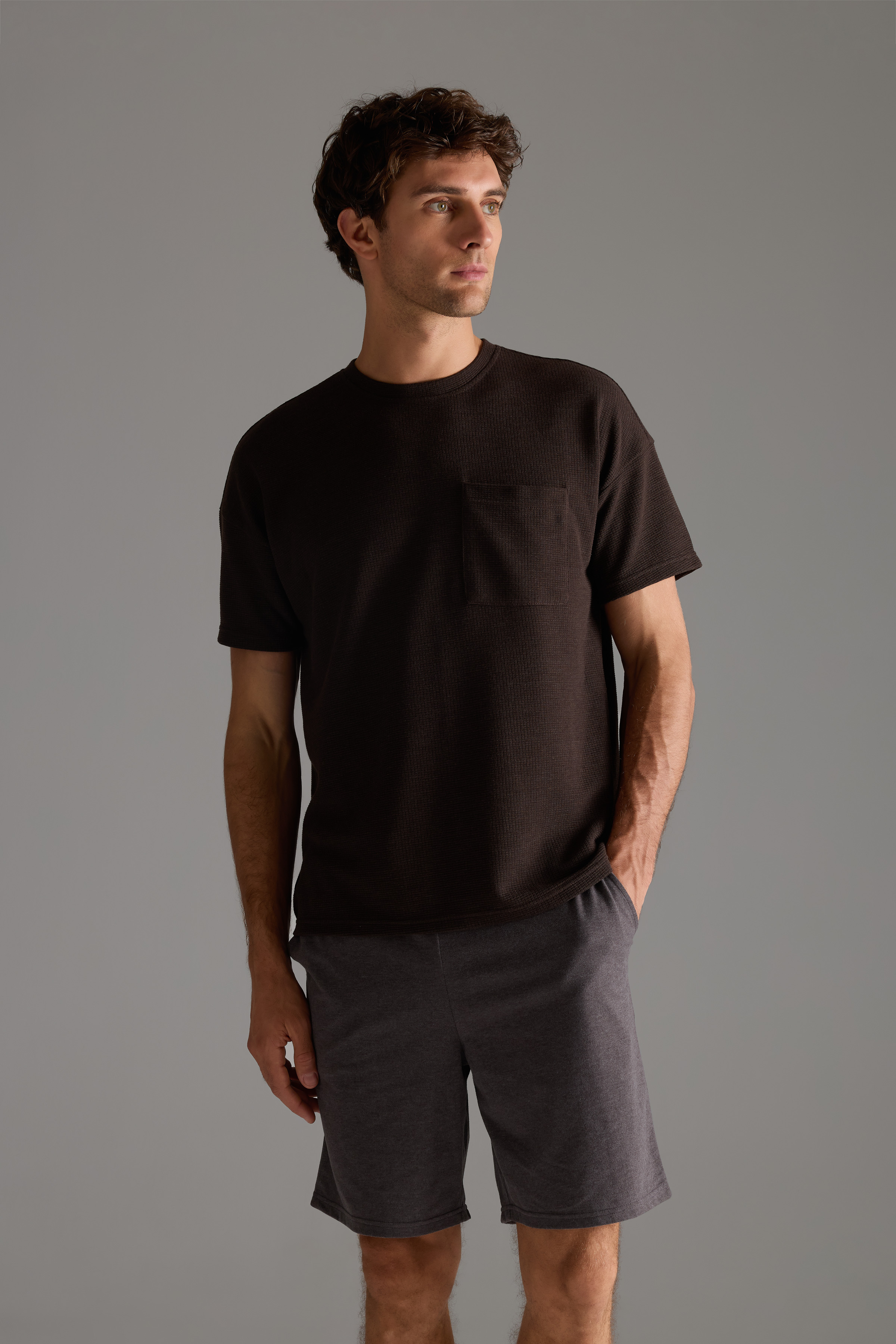 Men's Brown Cotton Tee — view 2