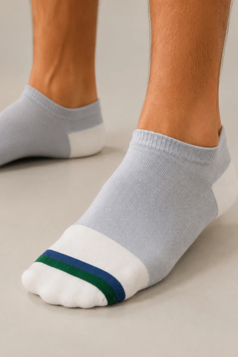 Men's Blue Striped Bamboo Socks — view 2