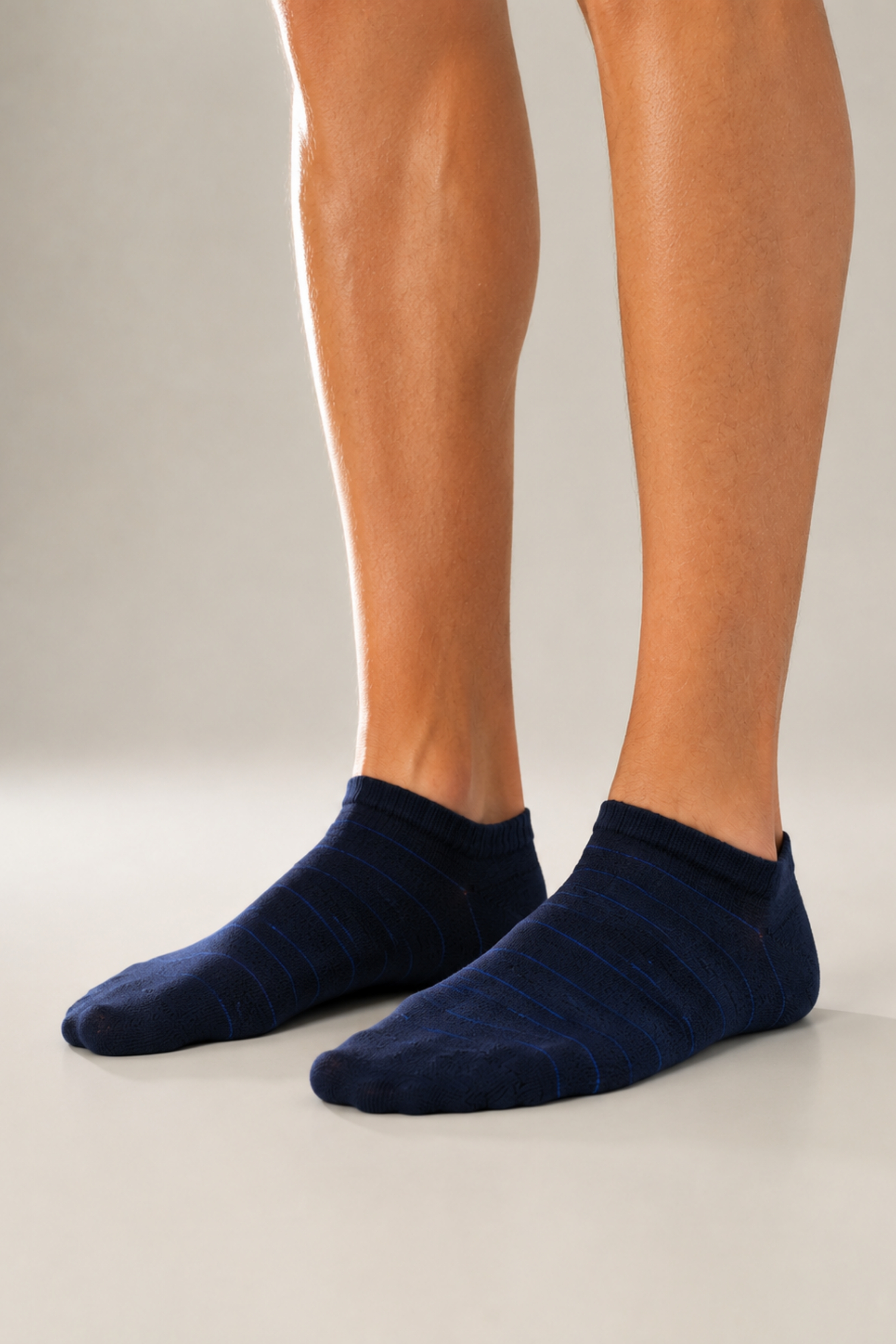 Men's Navy Striped Bamboo Socks — view 1