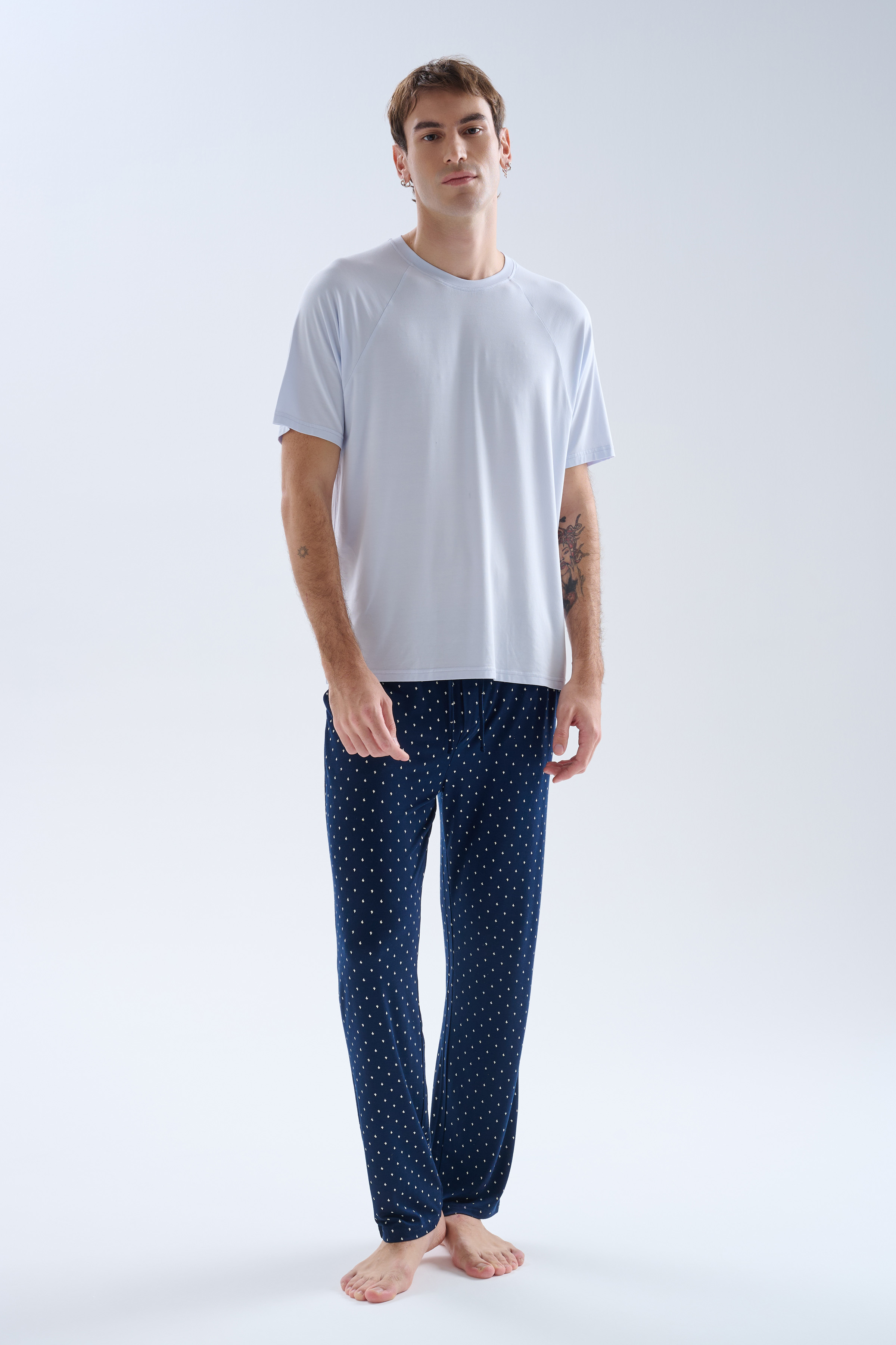 Men's Blue Modal Pajama Set — view 2