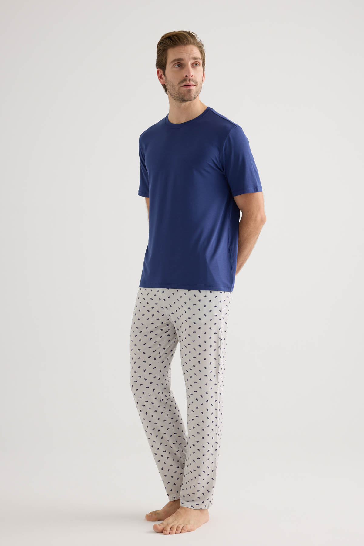 Men's Navy Modal Pajama Set — view 1