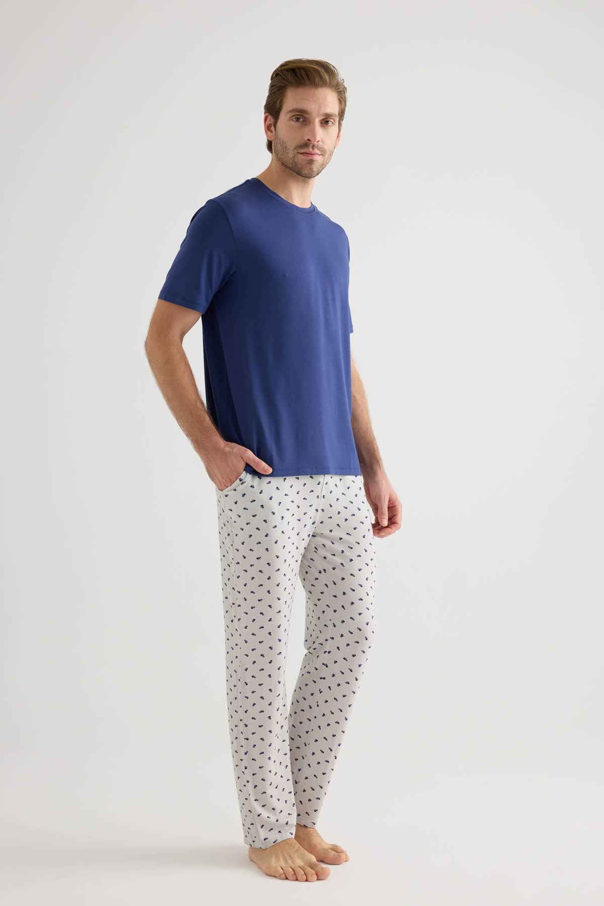Men's Navy Modal Pajama Set — view 2