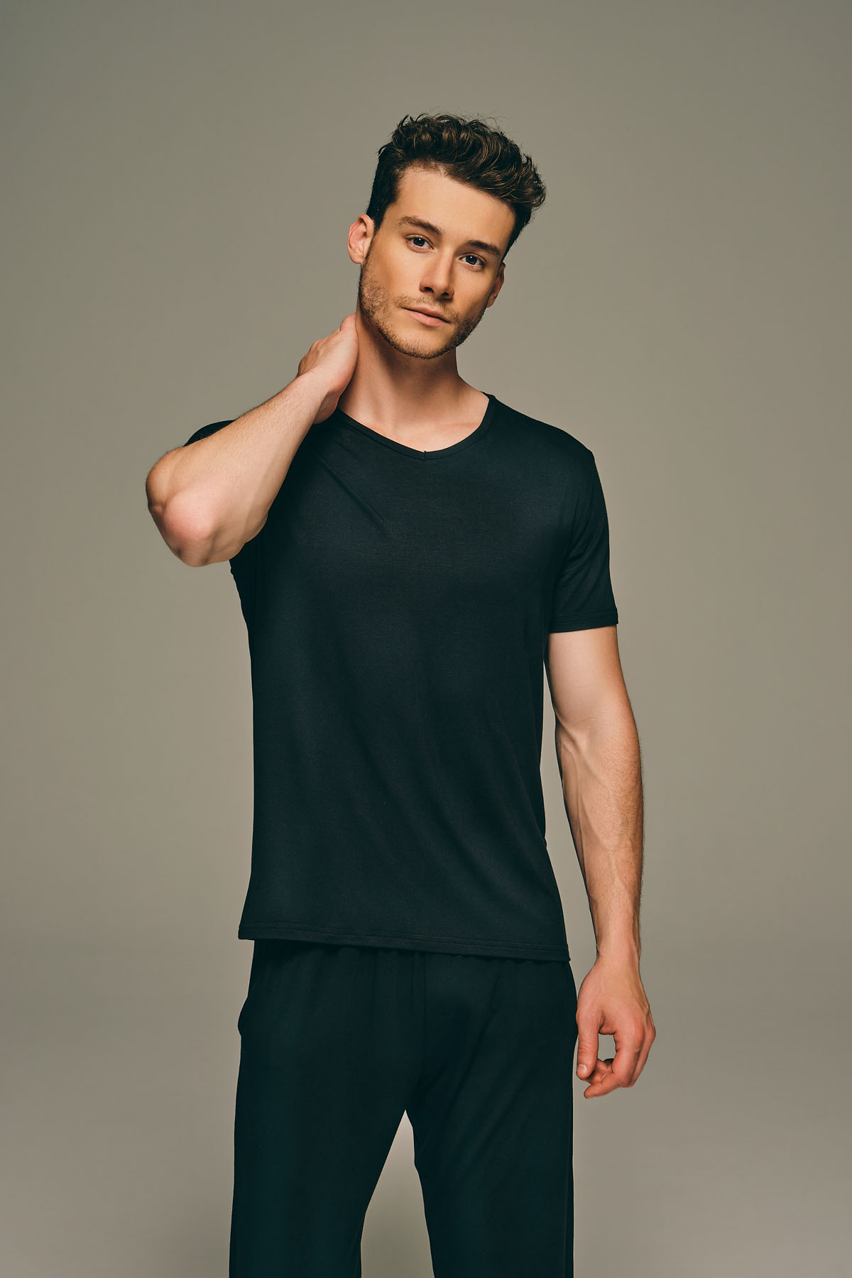 Men's Black Modal Tee — view 1