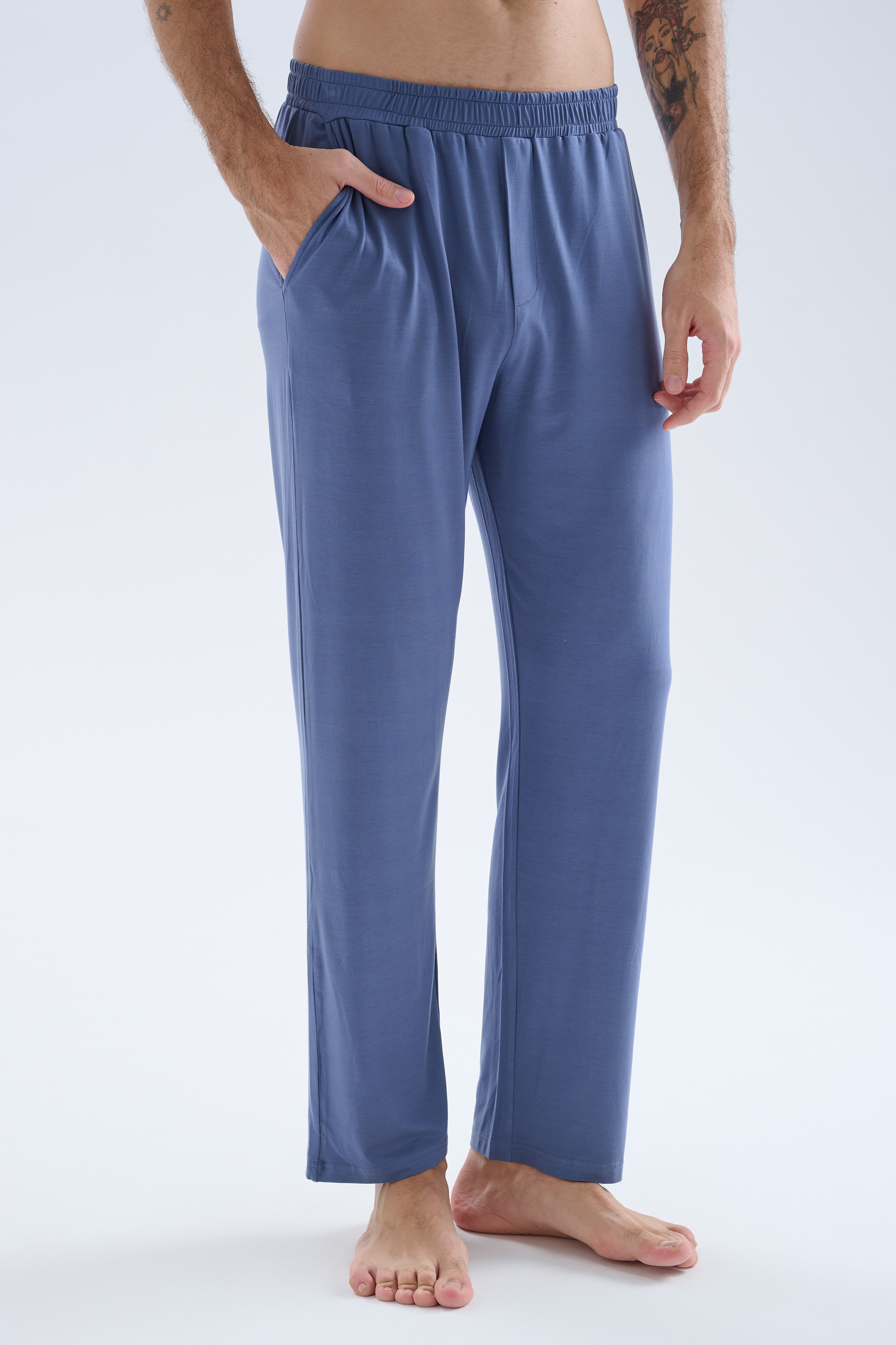 Men's Blue Modal Trousers — view 1