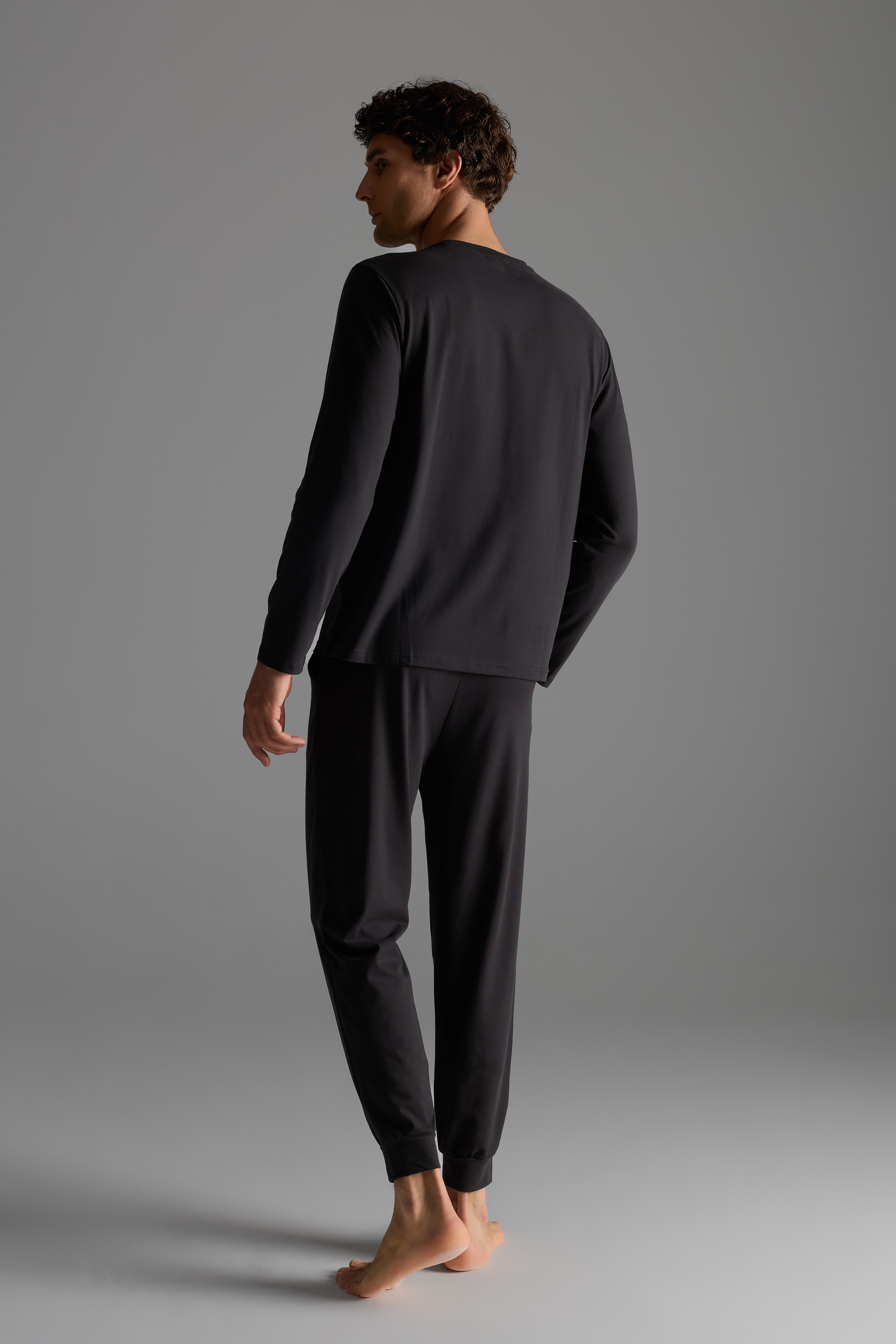 Men's Neutral Cotton Pajama Set — view 4