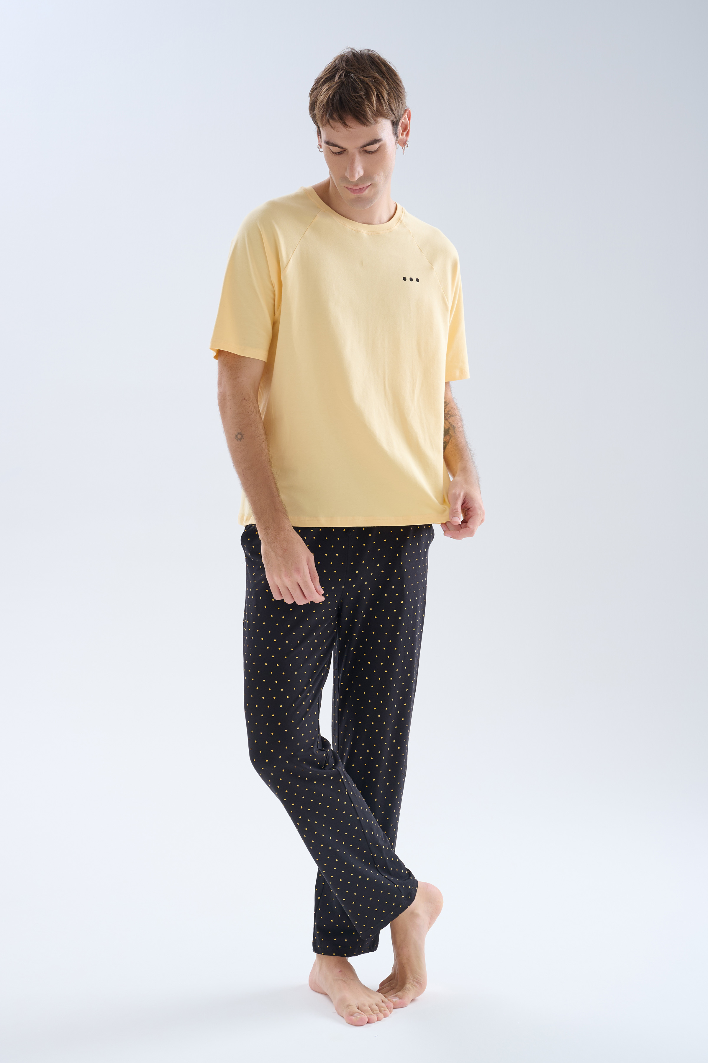 Men's Neutral Cotton Pajama Set — view 1