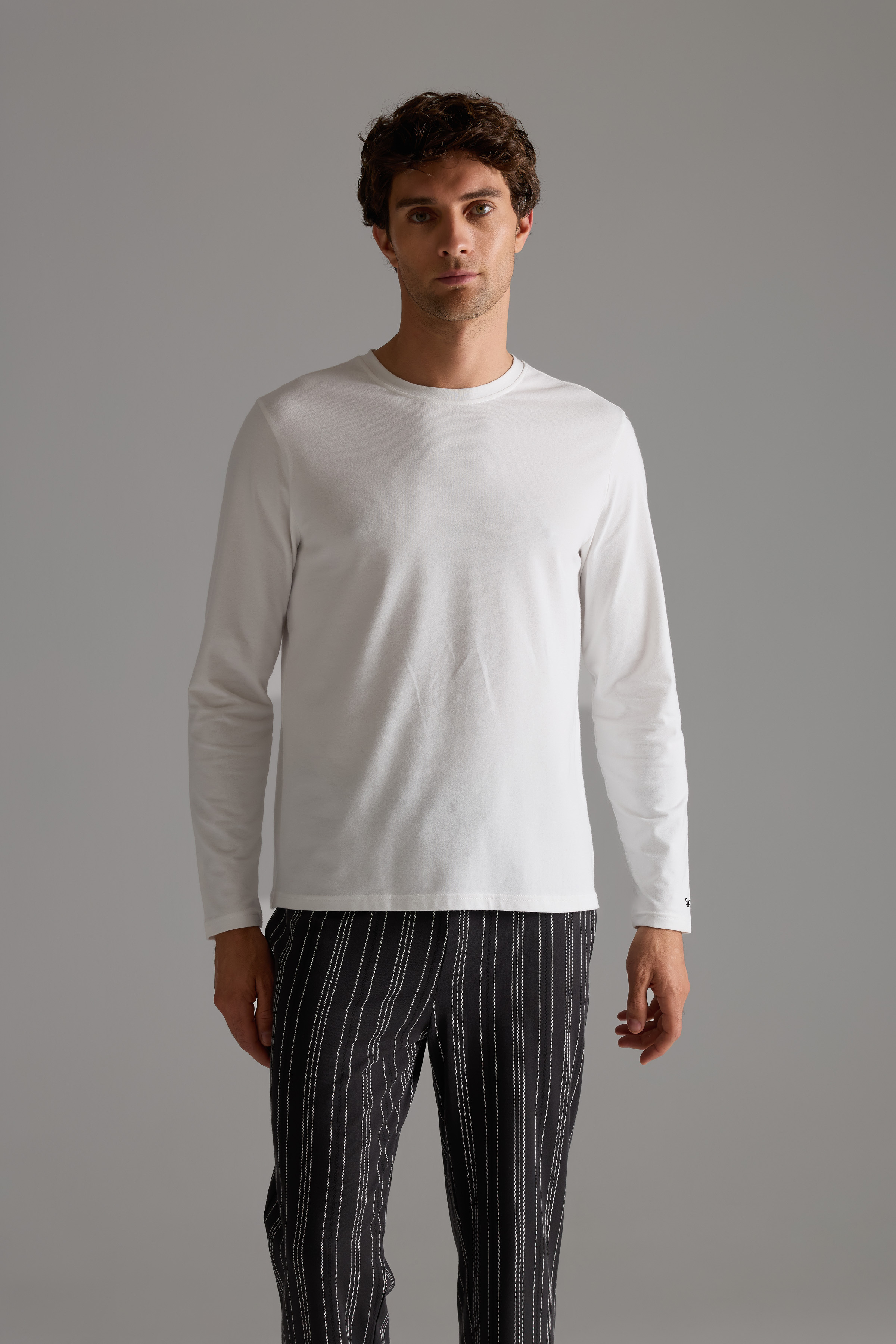 Men's Ecru Cotton Pajama Top — view 1