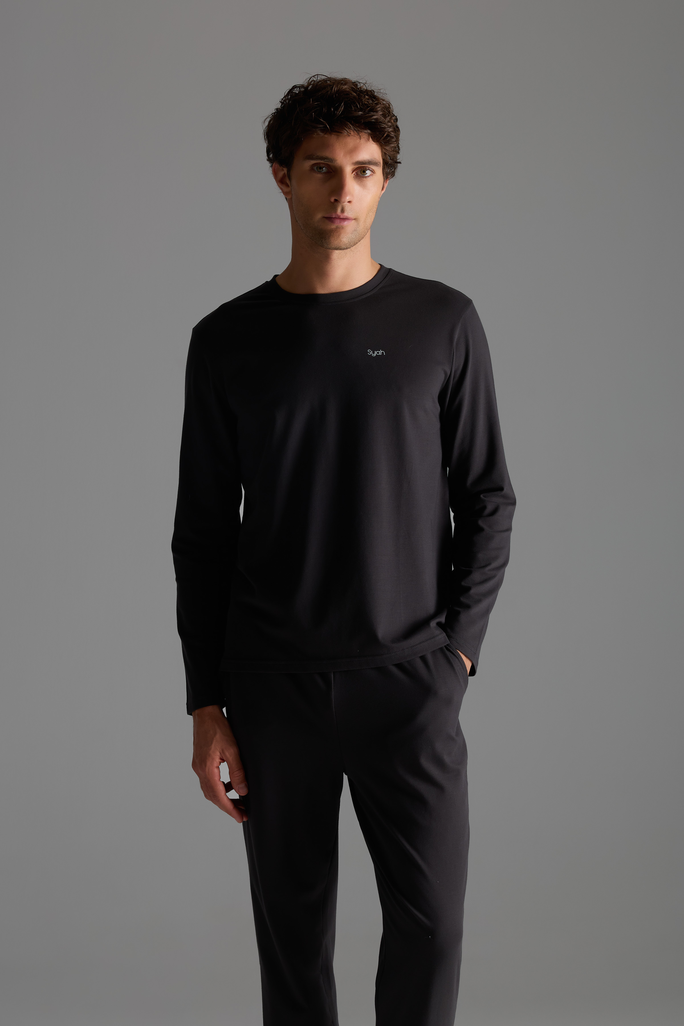 Men's Neutral Cotton Pajama Top — view 1