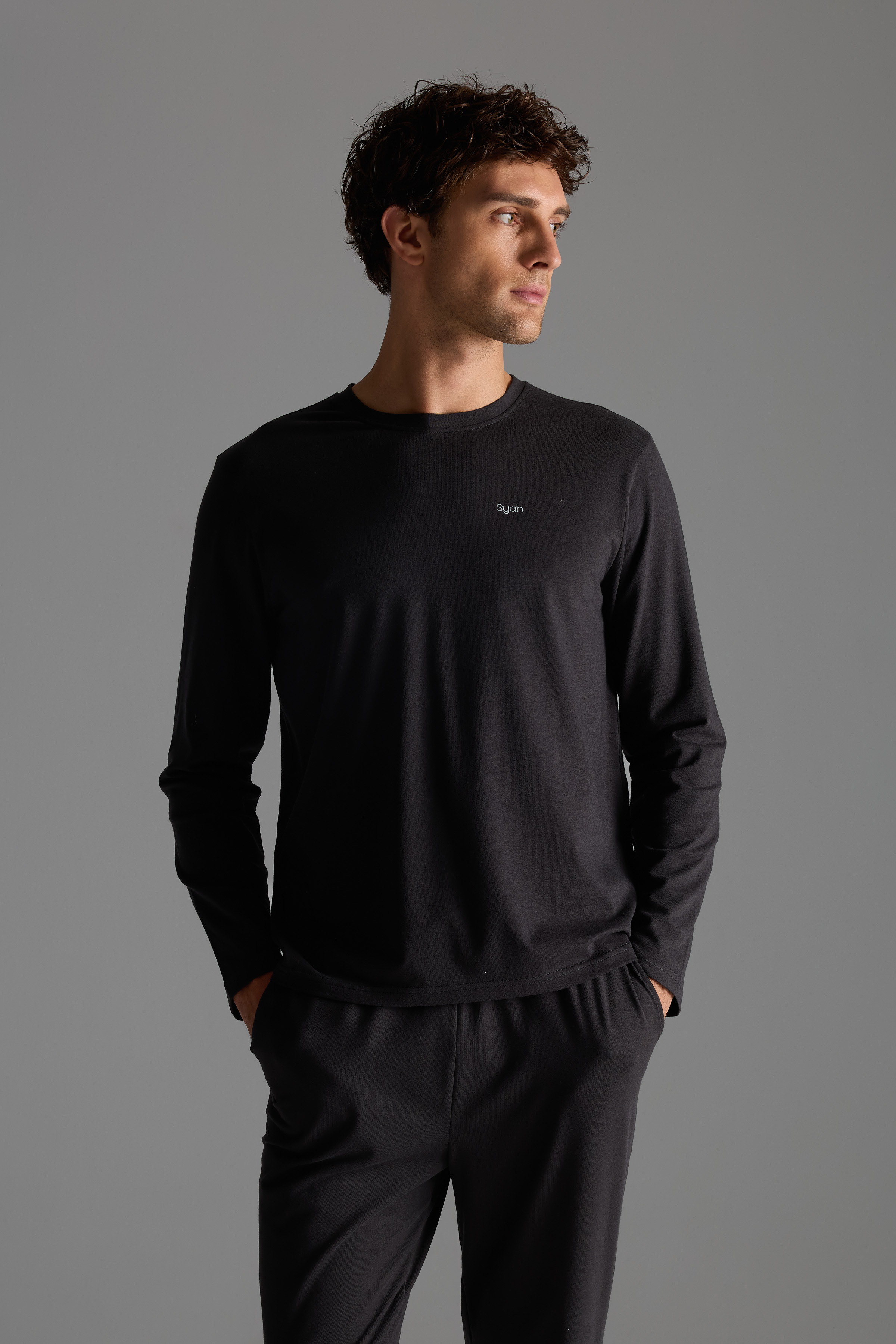 Men's Neutral Cotton Pajama Top — view 2