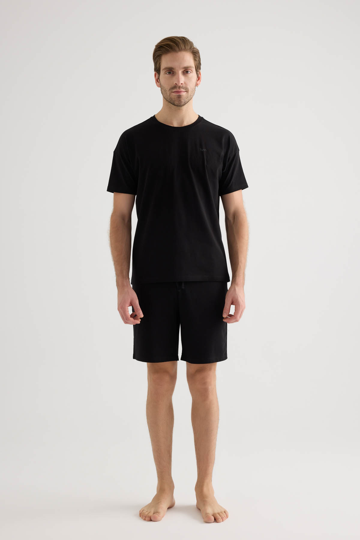Men's Black Cotton Shorts — view 3