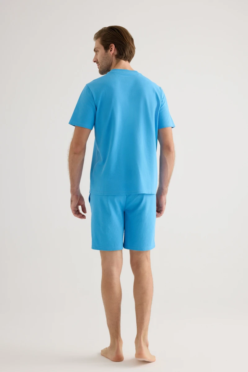 Men's Blue Cotton Shorts — view 1