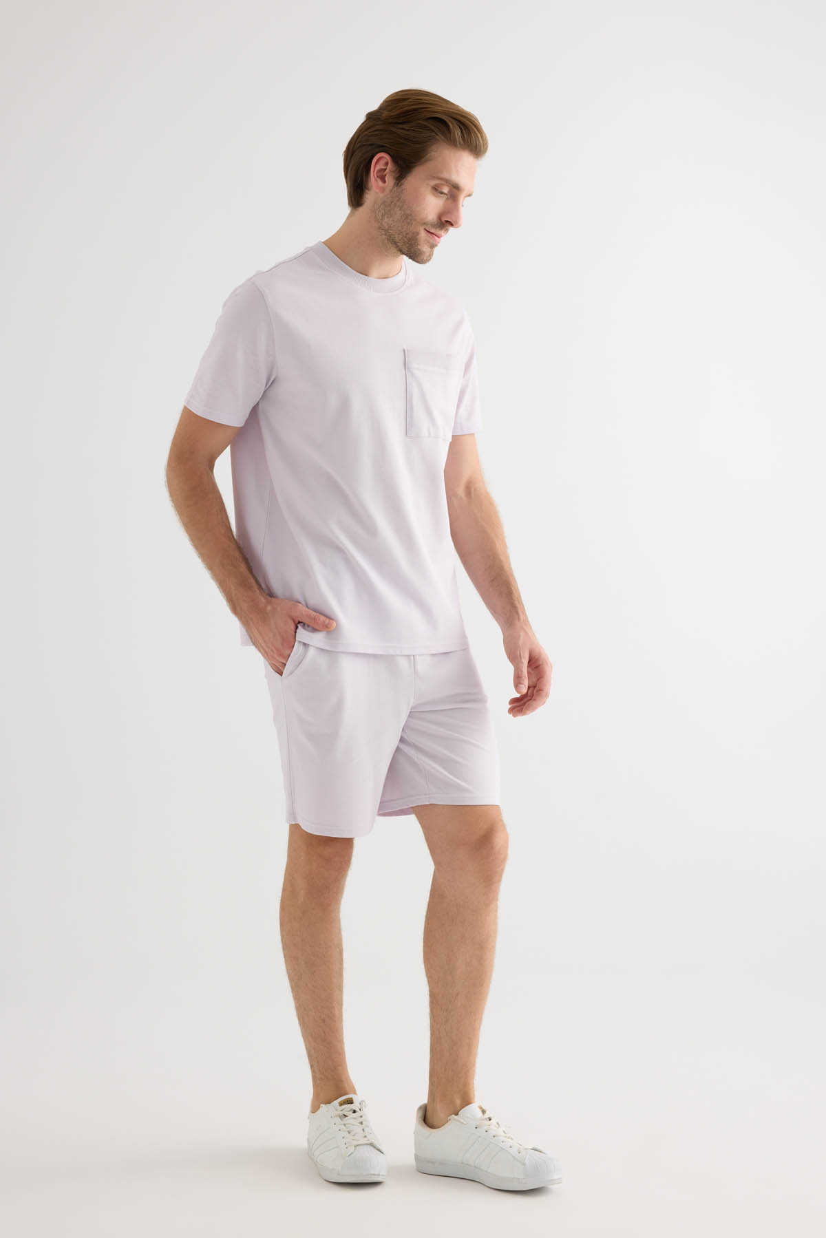 Men's Lilac Cotton Shorts — view 3