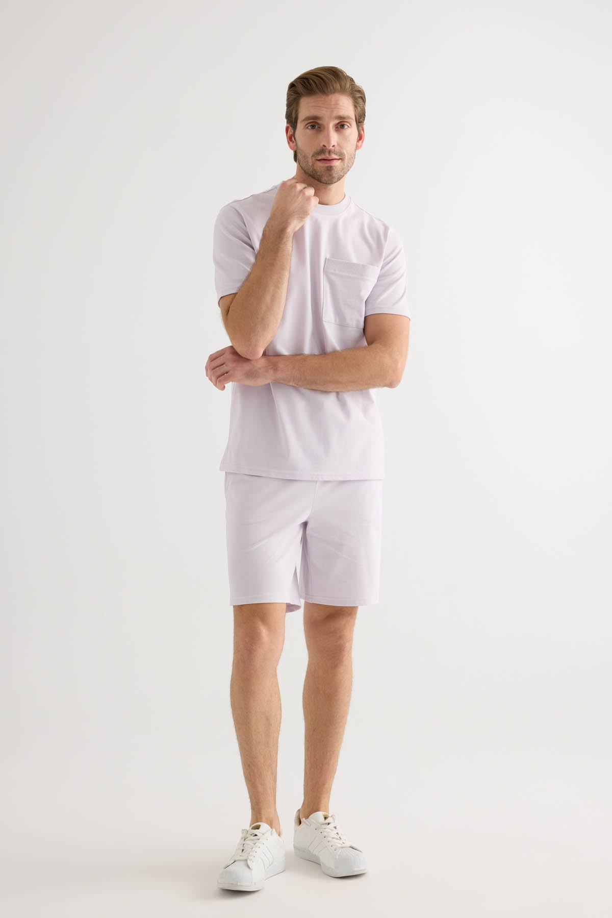 Men's Lilac Cotton Shorts — view 4