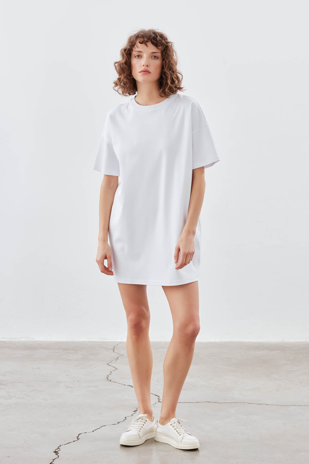 Women's White Cotton Dress — view 1