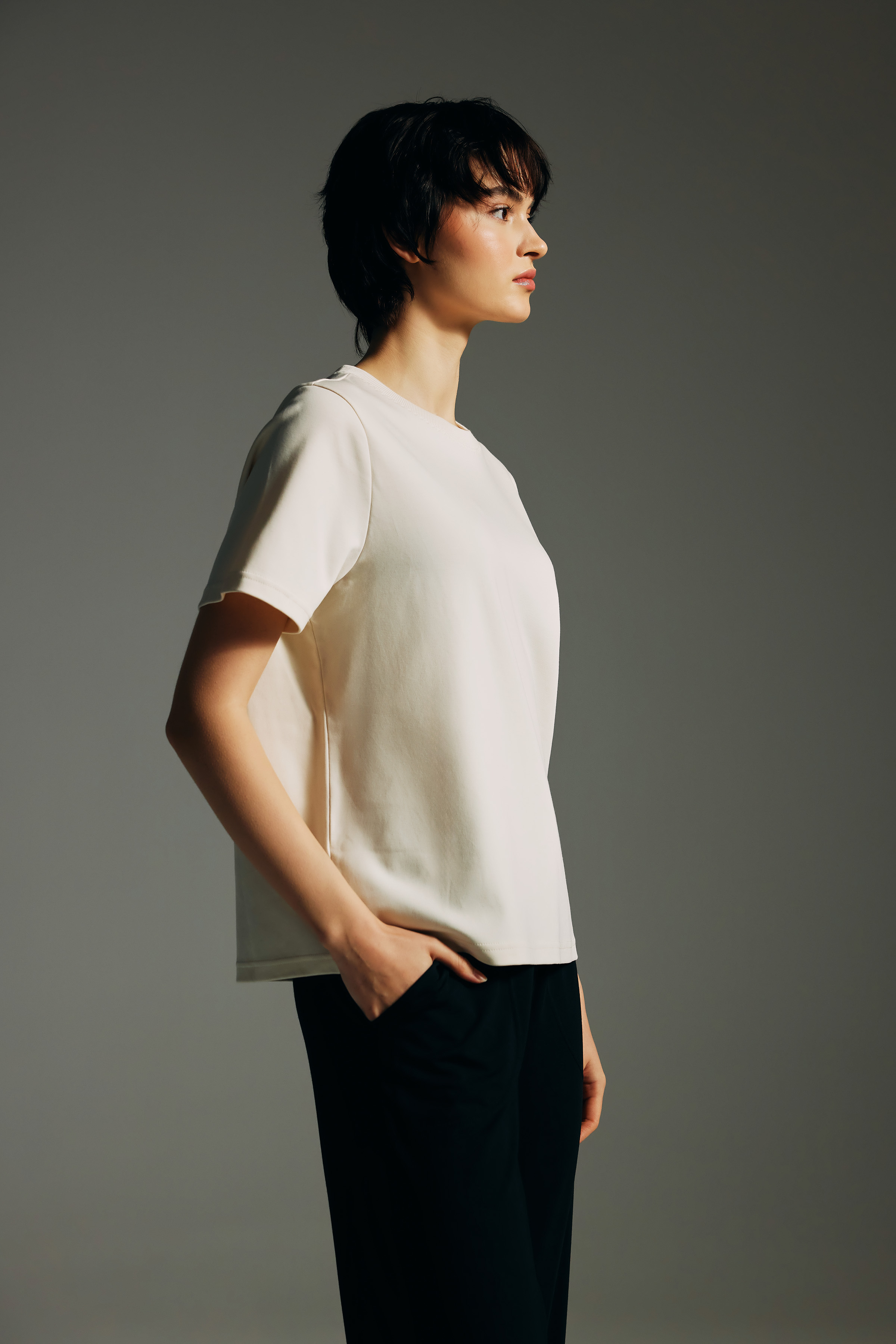 Women's Ecru Cotton Tee — view 2