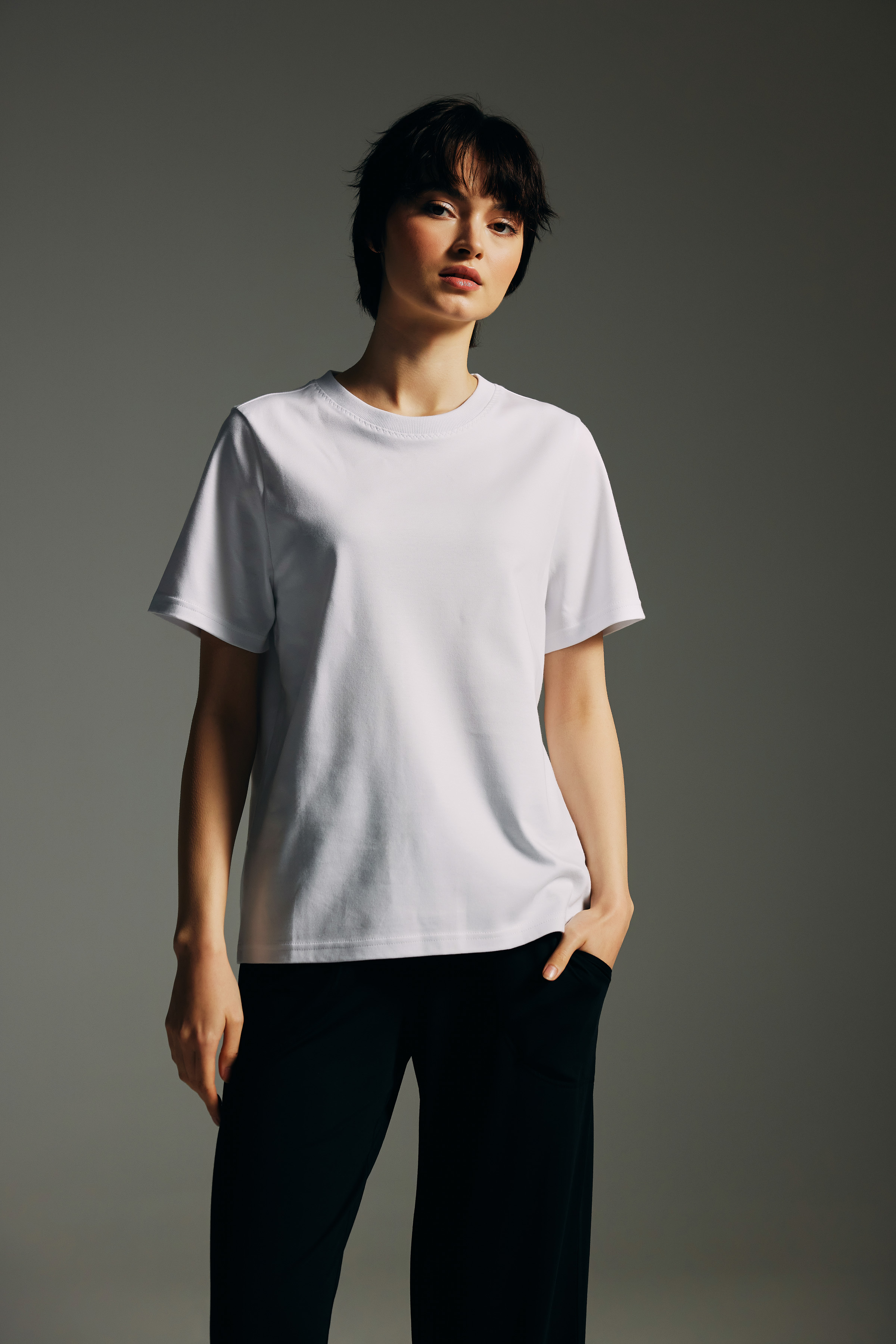 Women's White Cotton Tee — view 2