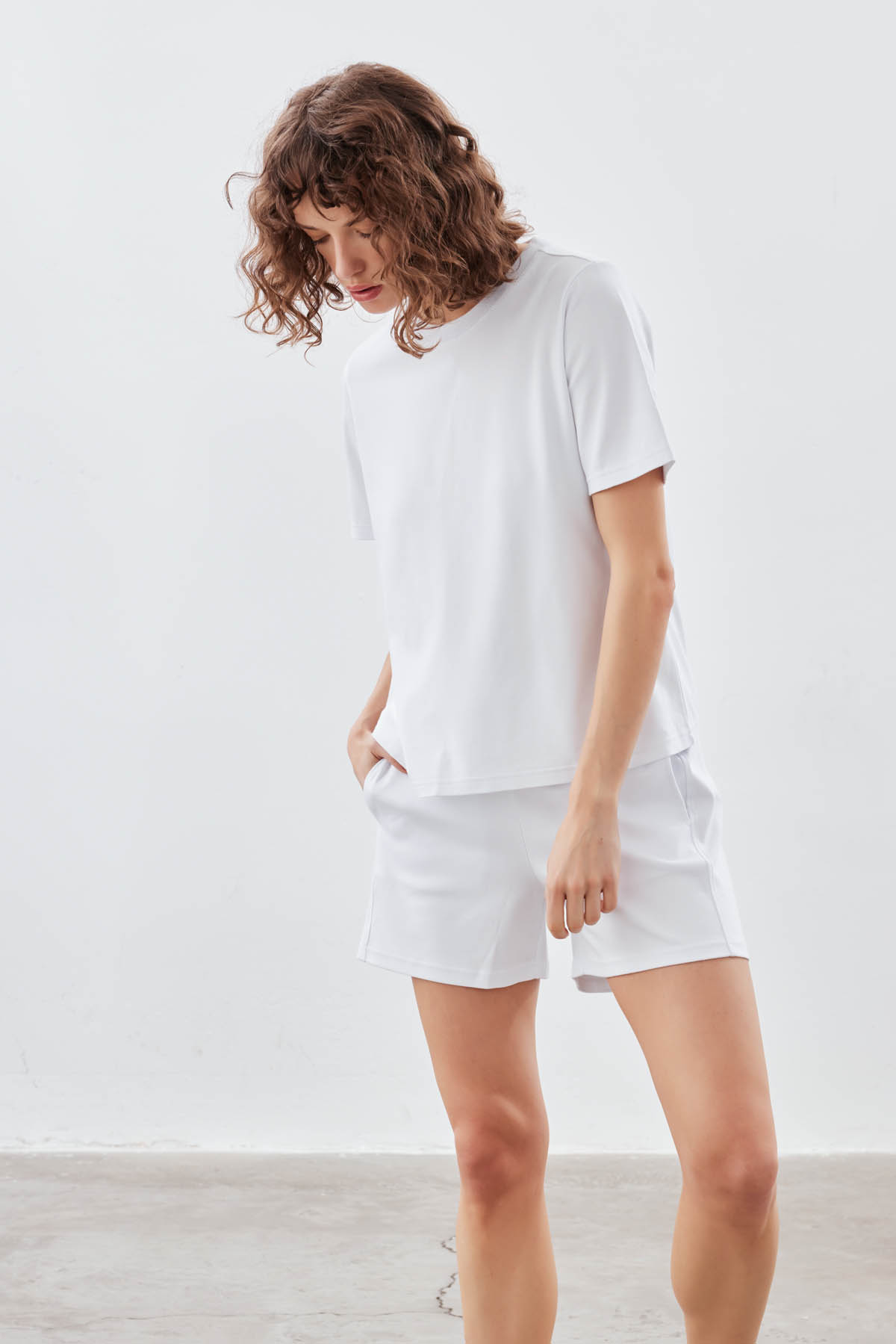 Women's White Cotton Tee — view 3
