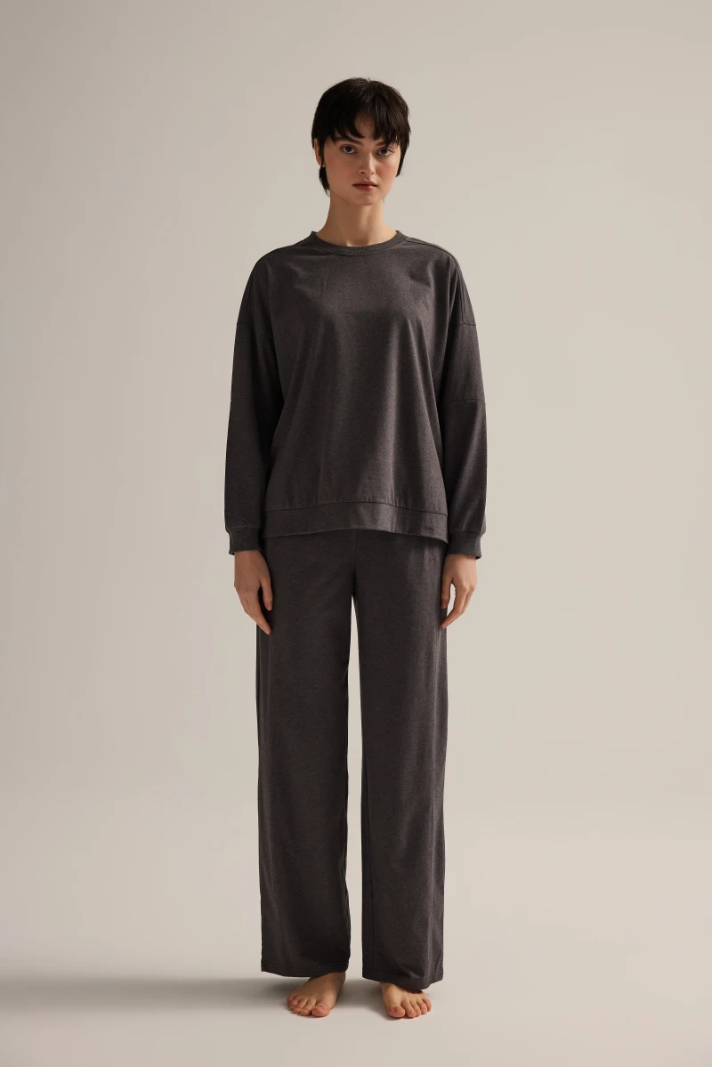 Women's Brown Cotton Pajama Set — view 4