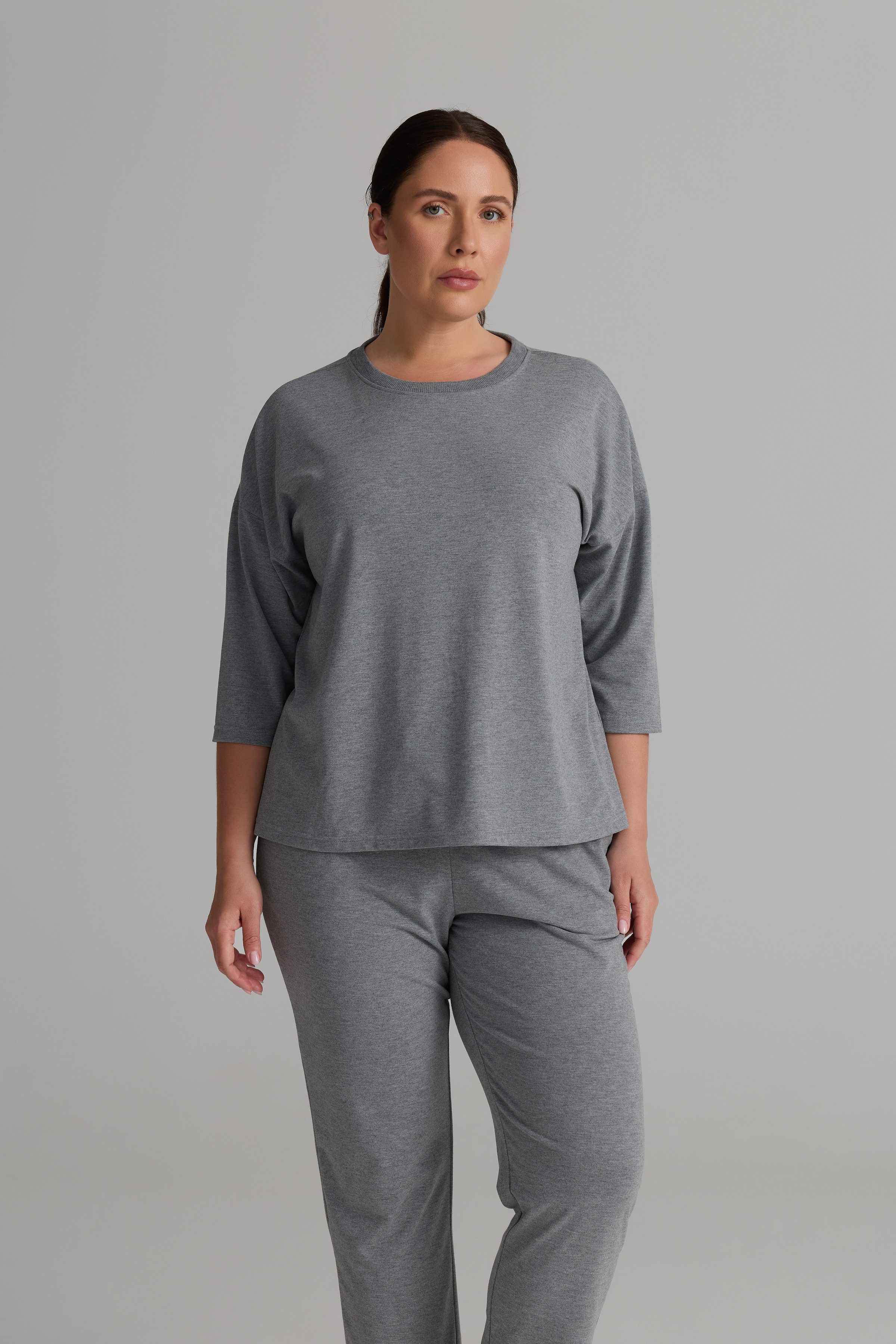 Women's Neutral Cotton Pajama Set — view 2