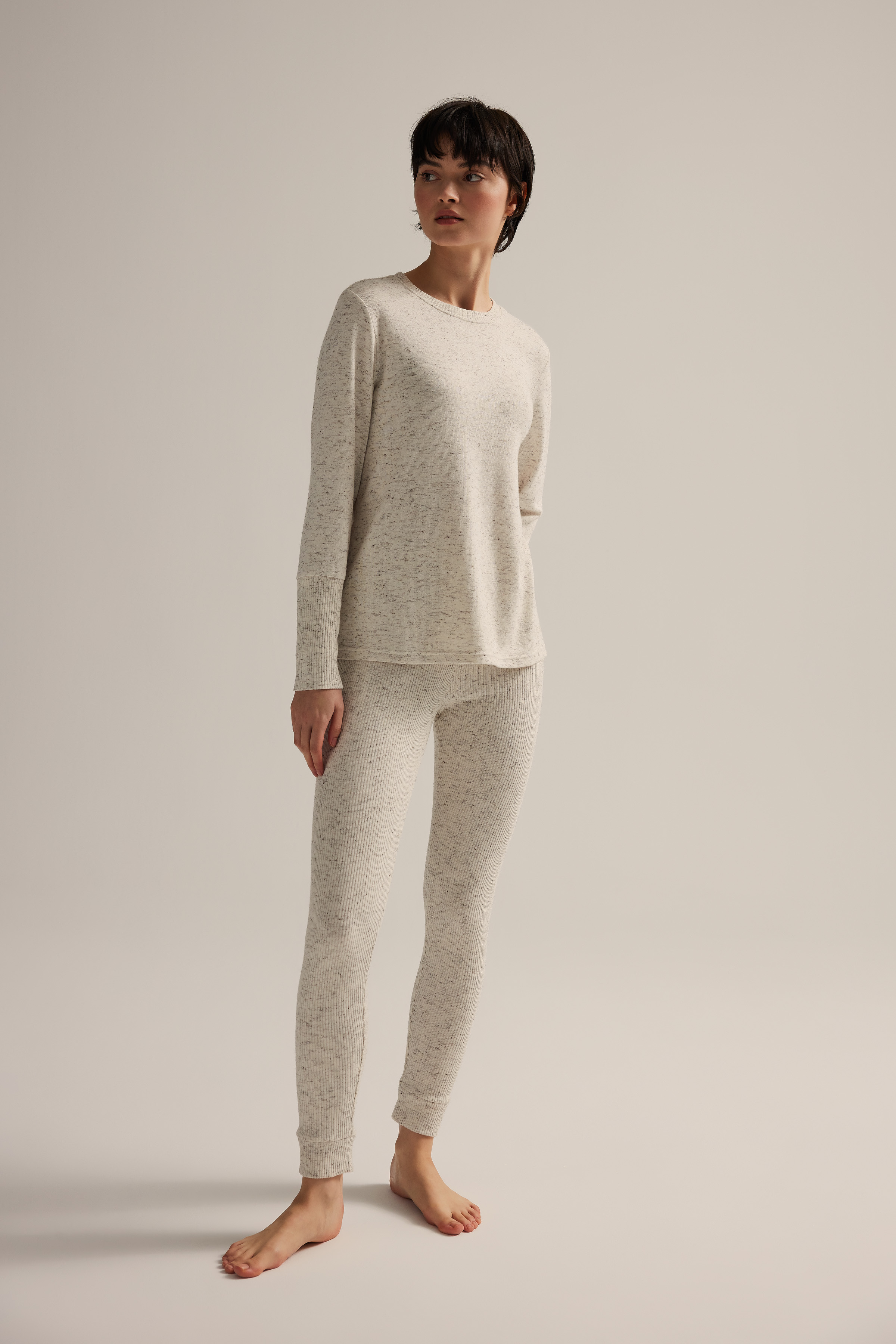 Women's Brown Cotton Leggings — view 2