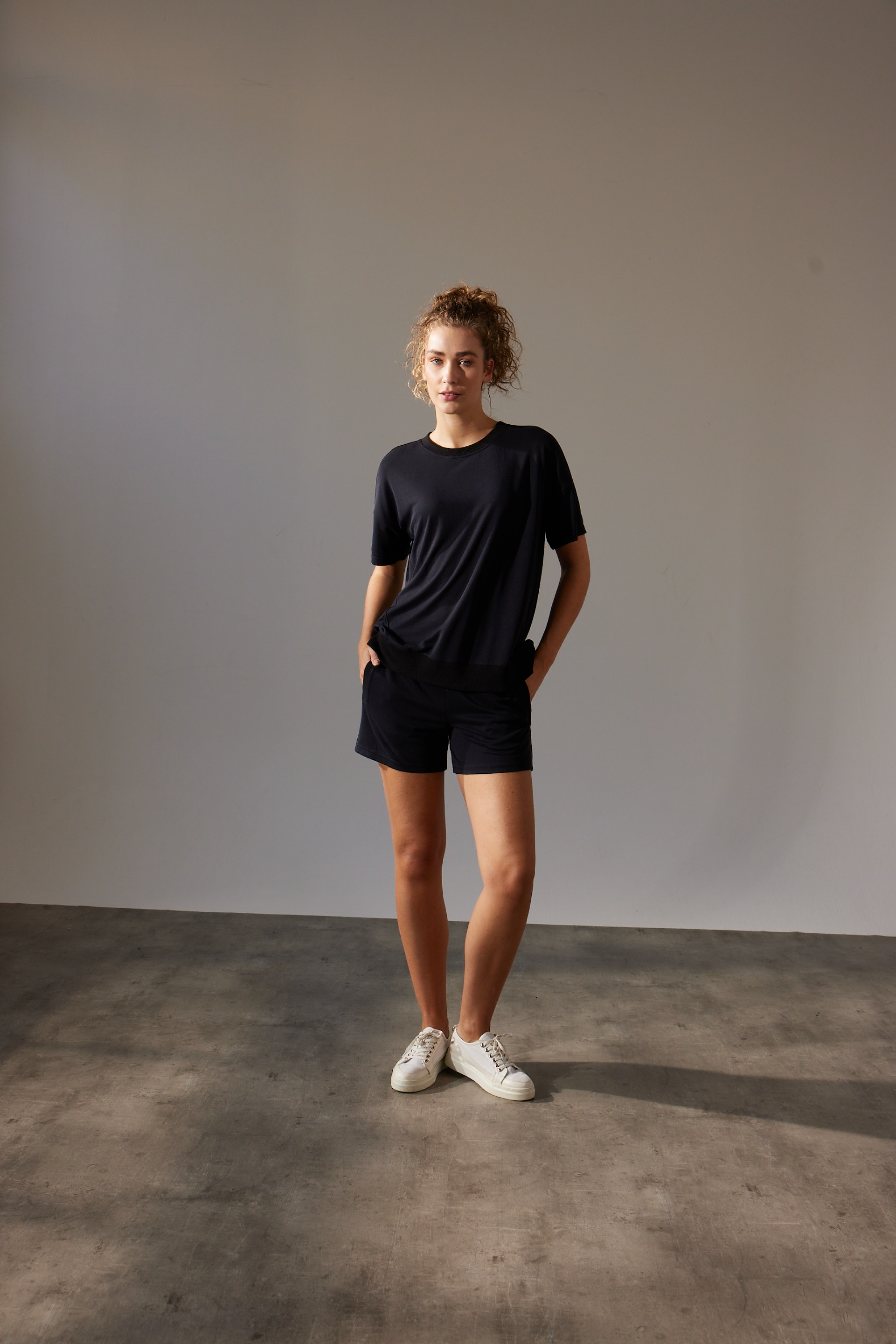 Women's Black Modal Shorts — view 2