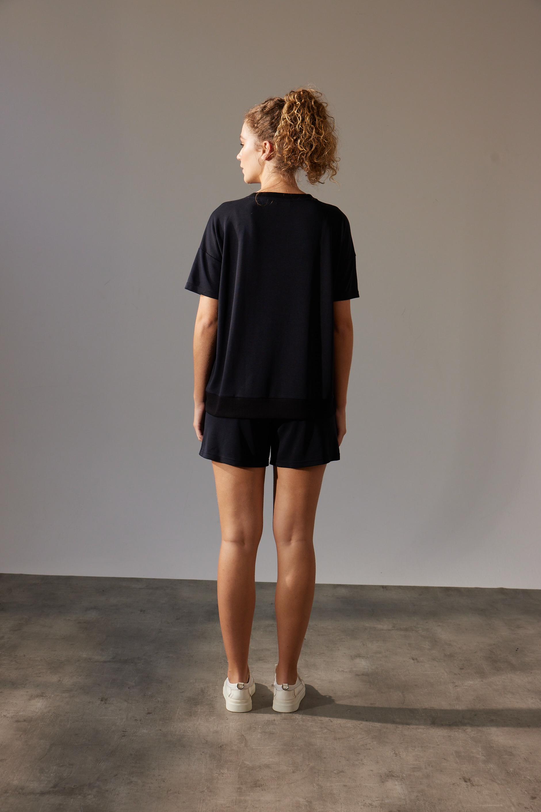 Women's Black Modal Shorts — view 4