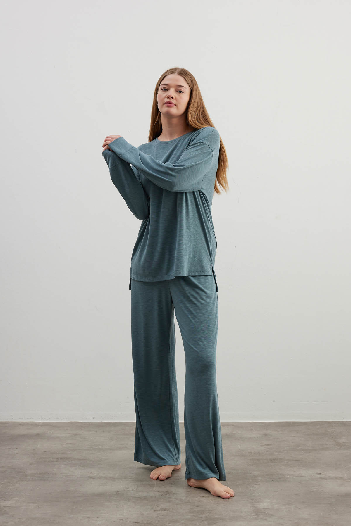 Women's Green Modal Trousers — view 3