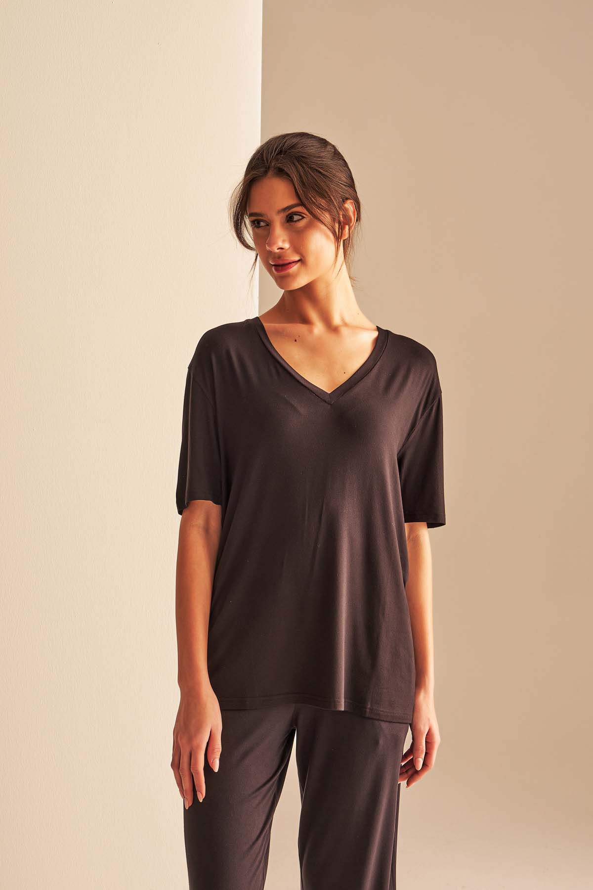 Women's Black Modal Tee — view 4
