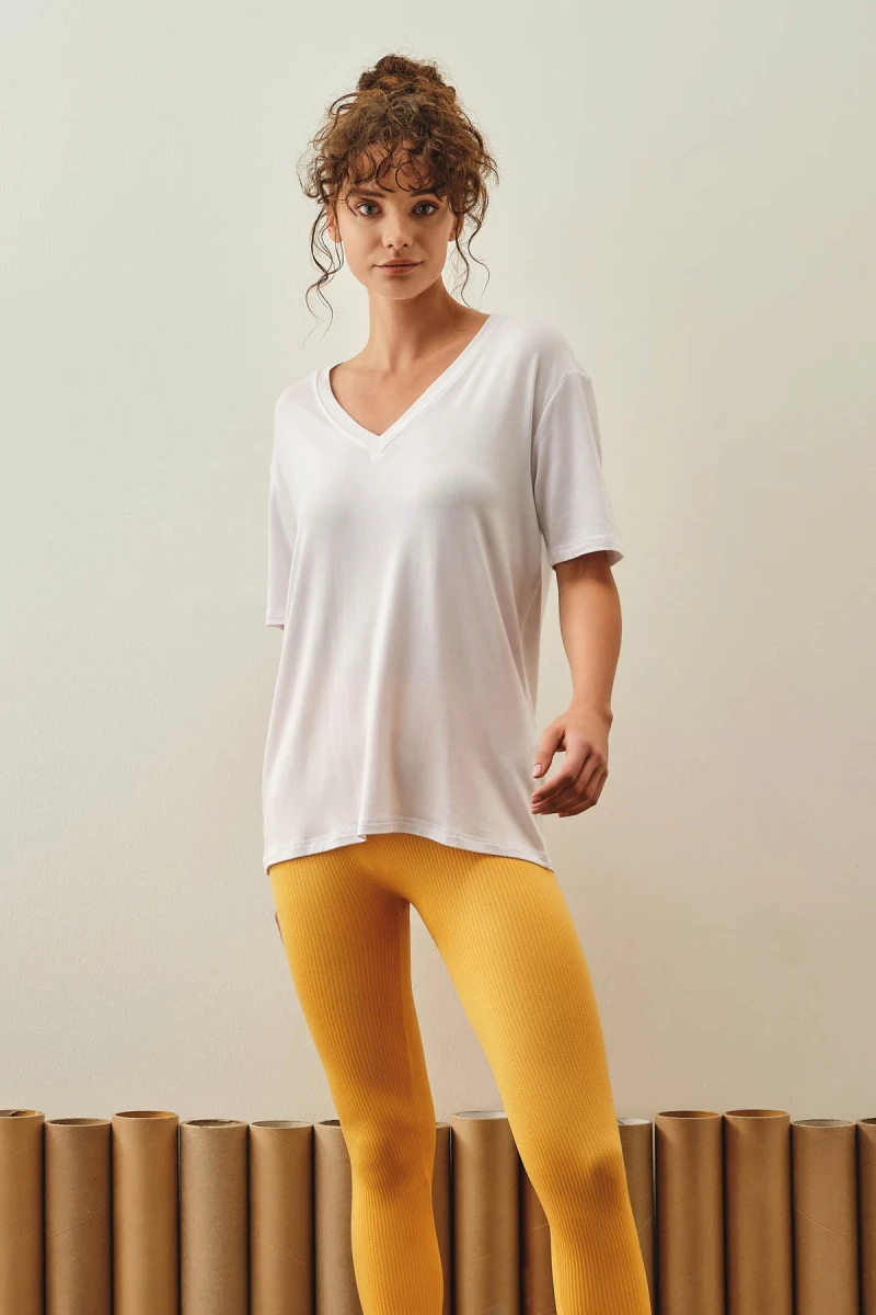 Women's White Modal Tee — view 3