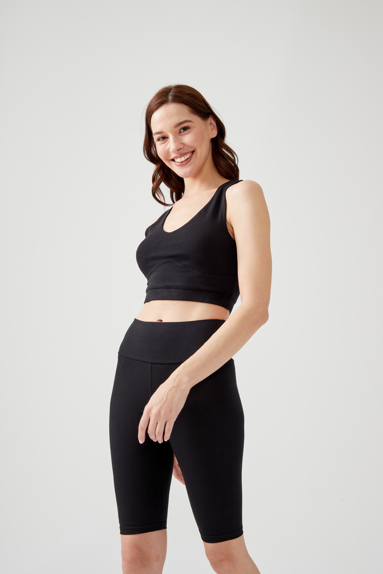 Women's Black Cotton Leggings — view 1