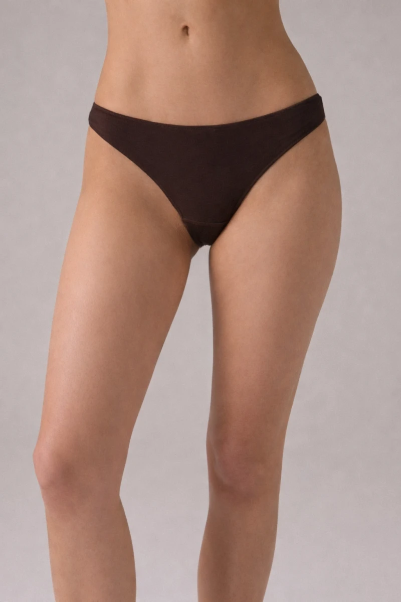 Women's Brown Modal Briefs — view 1