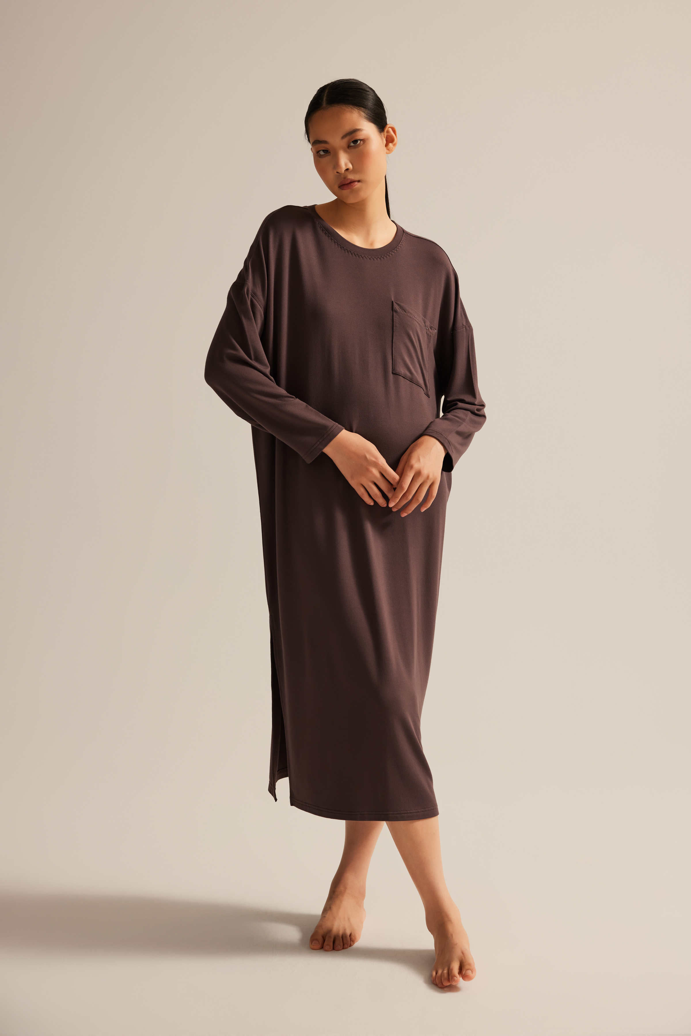 Women's Brown Modal Dress — view 3