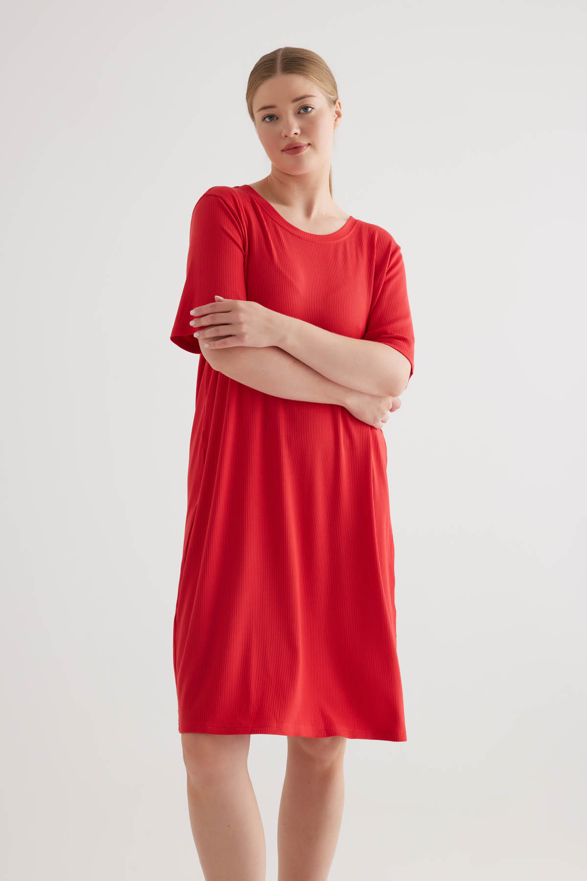 Women's Red Modal Dress — view 3